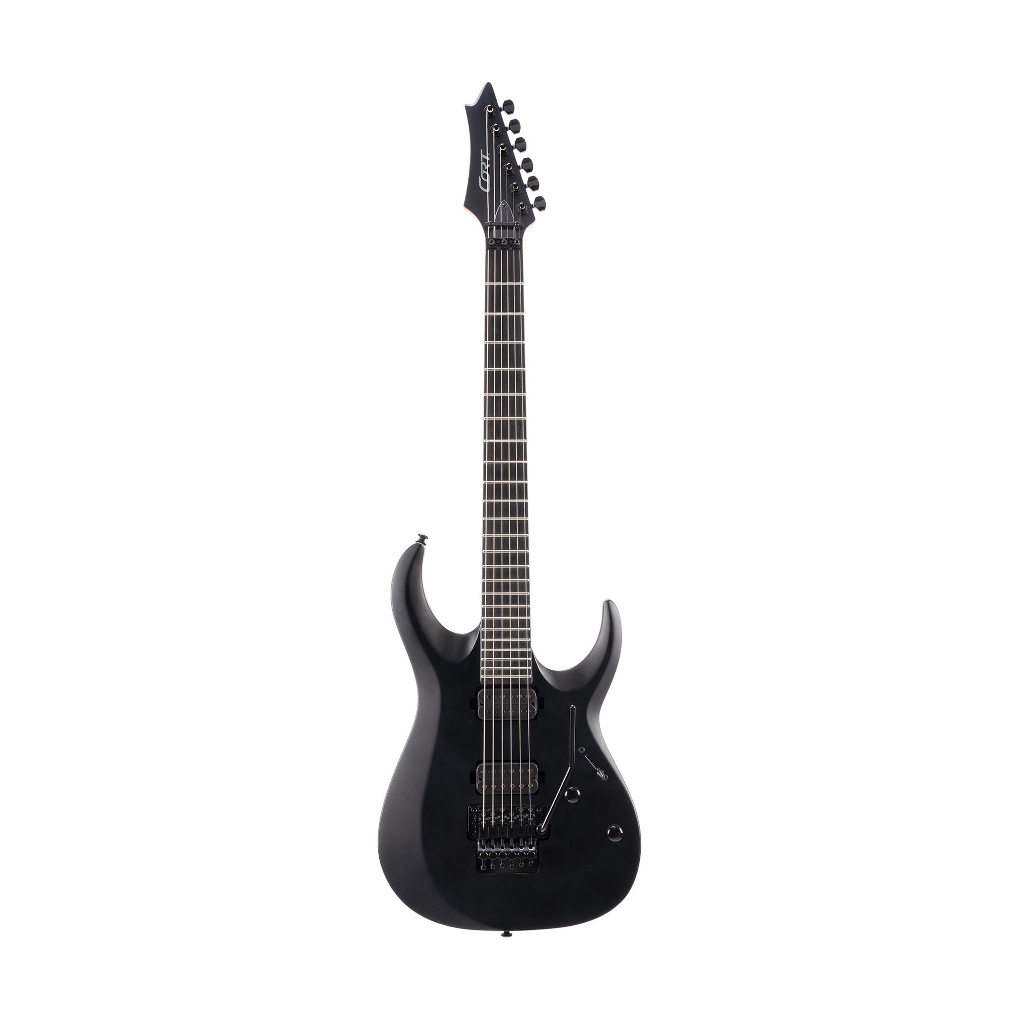 Black Satin Cort X500-Menace Electric Guitar for Metal Lovers
