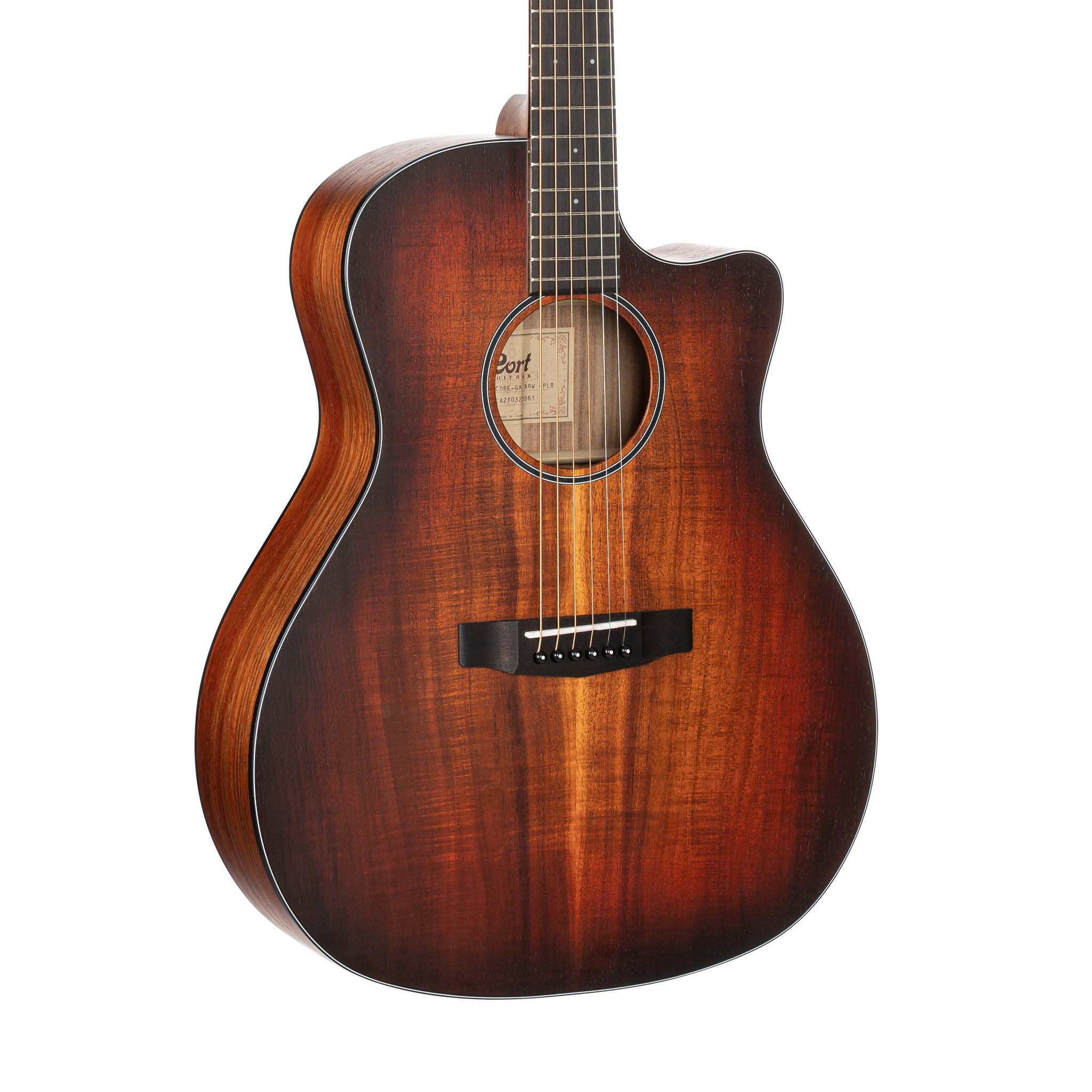 Cort Core-GA All Blackwood Acoustic Guitar with Deluxe Soft Carrying Case and Open Pore Light Burst Finish