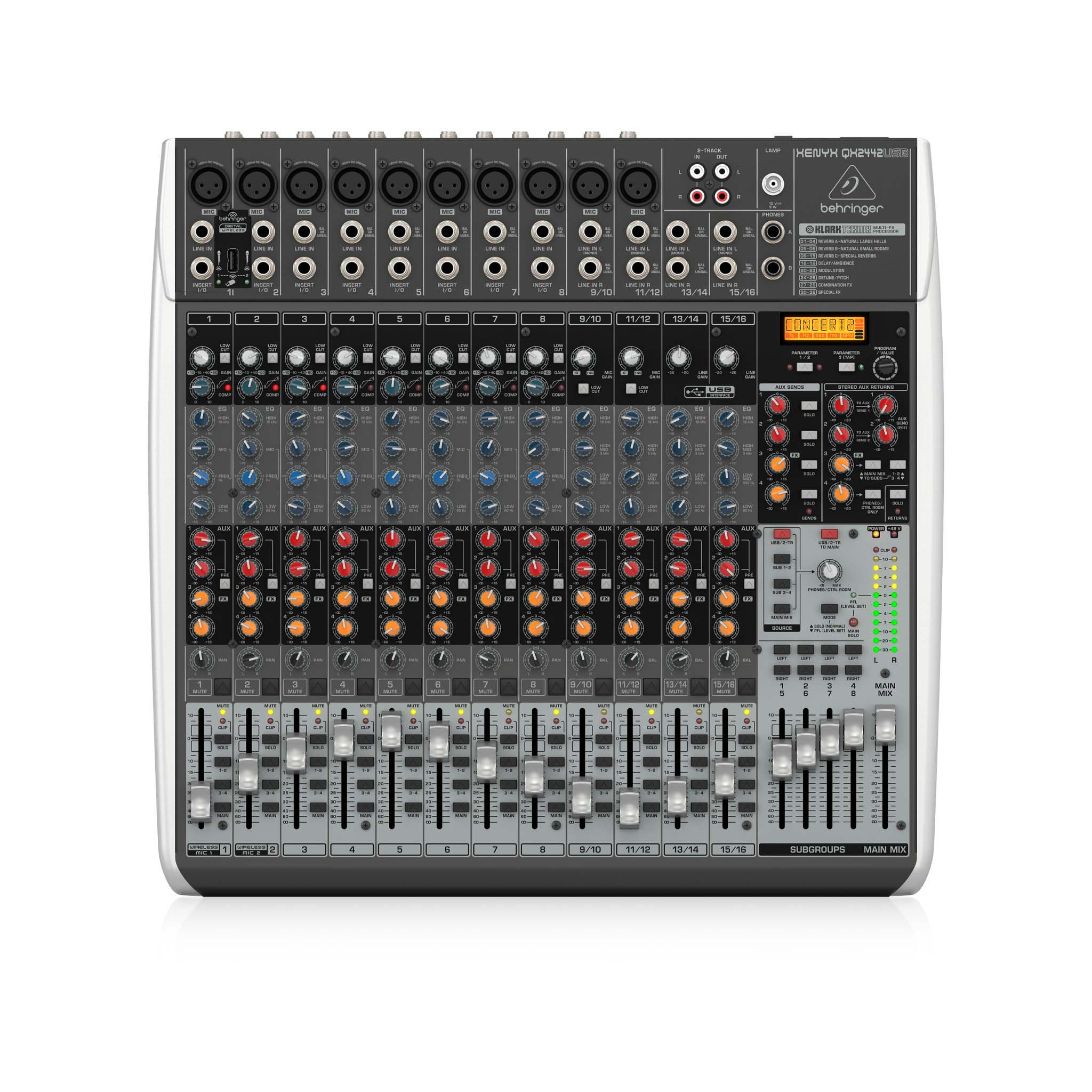Behringer Xenyx QX2442USB Premium Mixer with USB, Effects & Studio - Grade Features