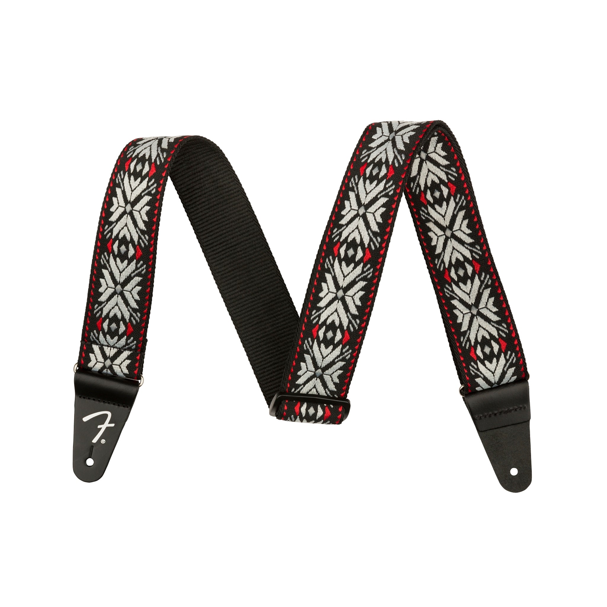 Fender Red Snowflake Pasadena Woven Adjustable Guitar Strap
