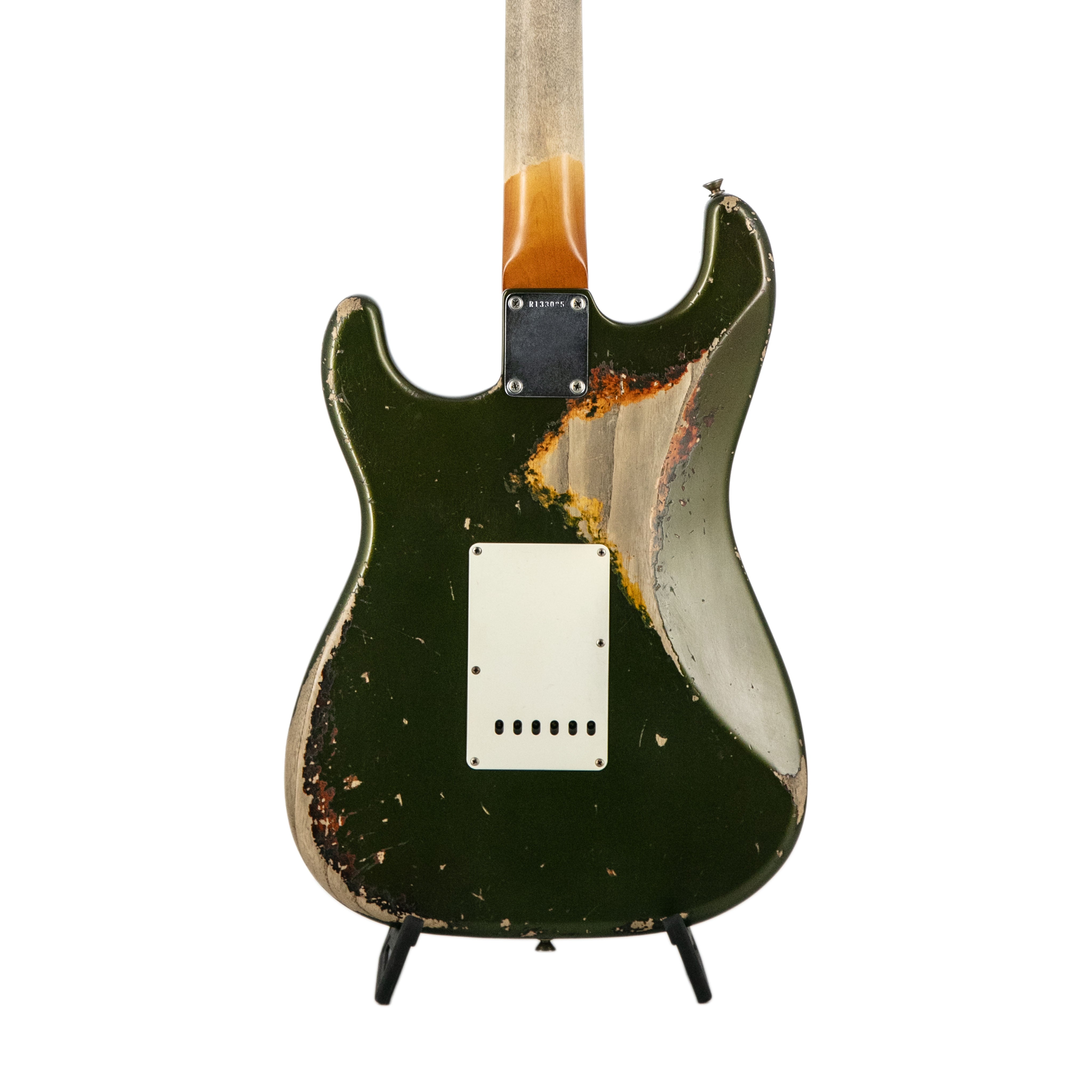 Fender Custom Shop Limited Edition Levi Perry Masterbuilt 1962 Stratocaster Electric Guitar with Heavy Relic Finish in Cadillac Green and 3 - Tone Sunburst Colors