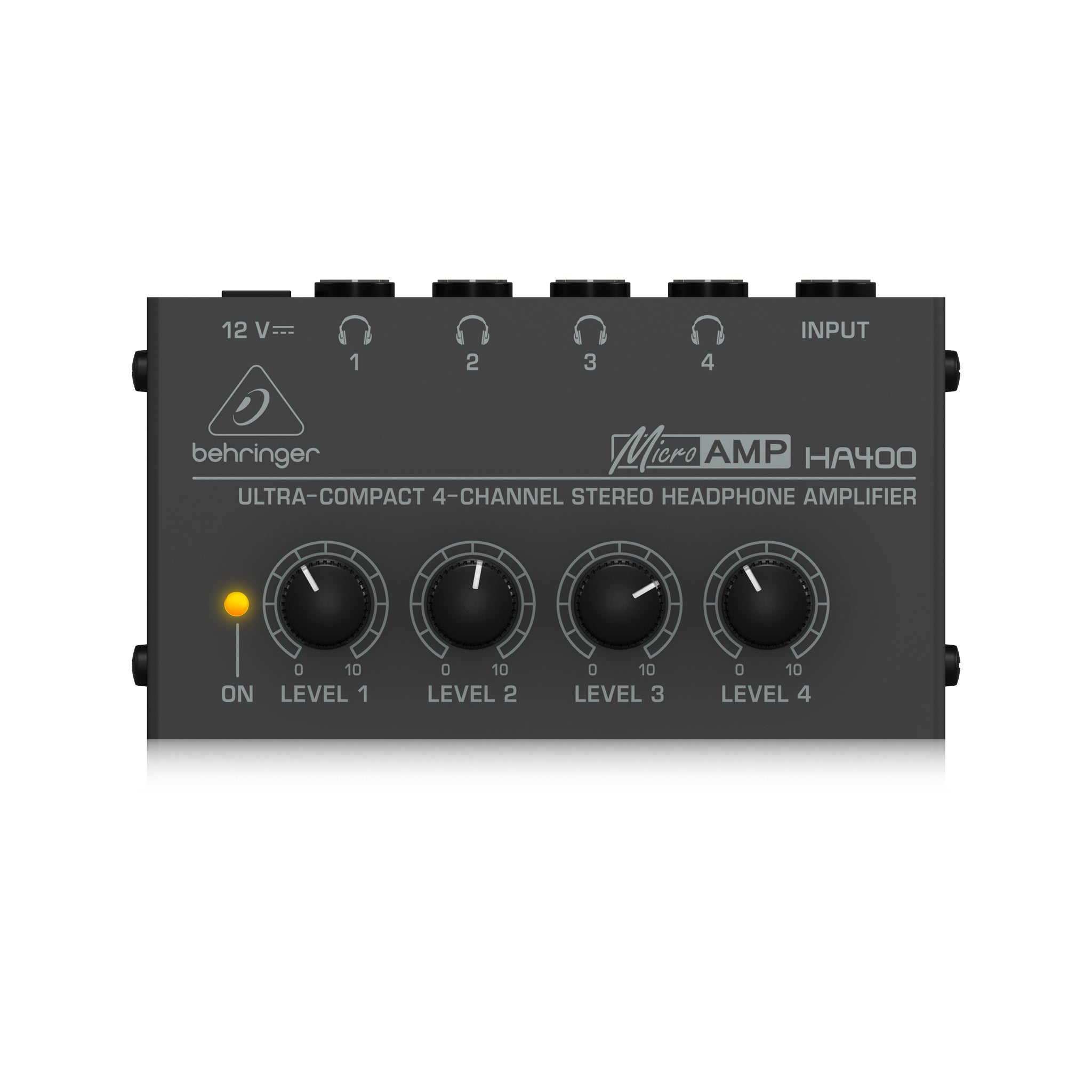 Behringer HA400 Ultra-Compact 4-Channel Stereo Professional Headphone Amplifier for Studio and Stage Use
