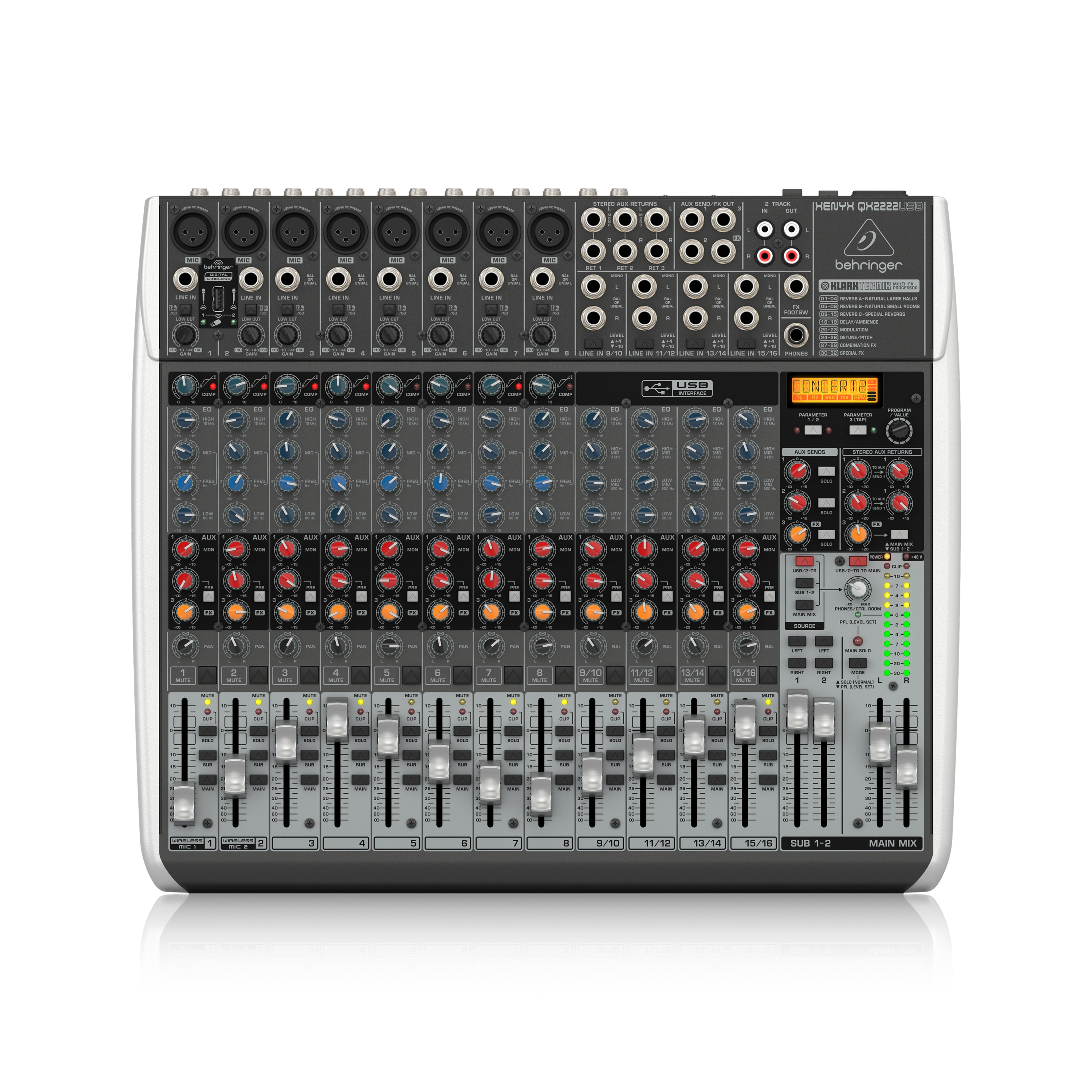 Behringer Xenyx QX2222USB Premium Mixer with USB, Effects and Studio-Grade Features