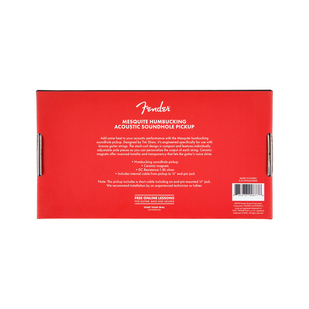Fender Mesquite Humbucking Acoustic Guitar Soundhole Pickup for Enhanced Acoustic Performance