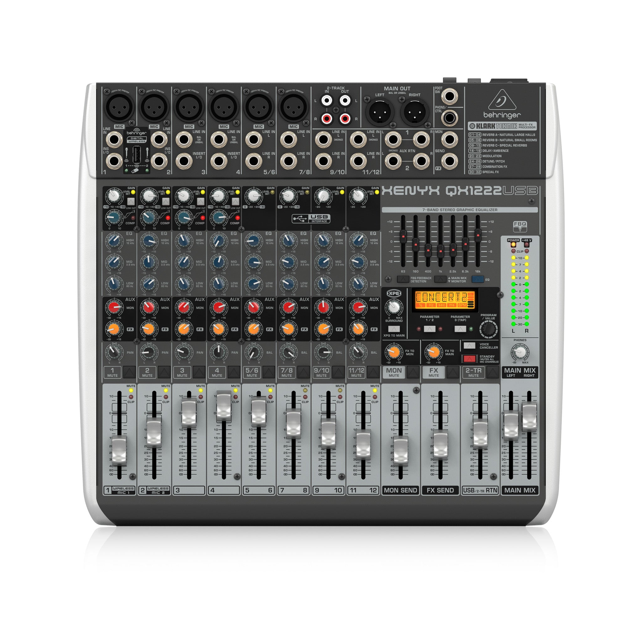 Behringer Xenyx QX1222USB: 12-Channel Mixer with USB, Effects & Premium Sound