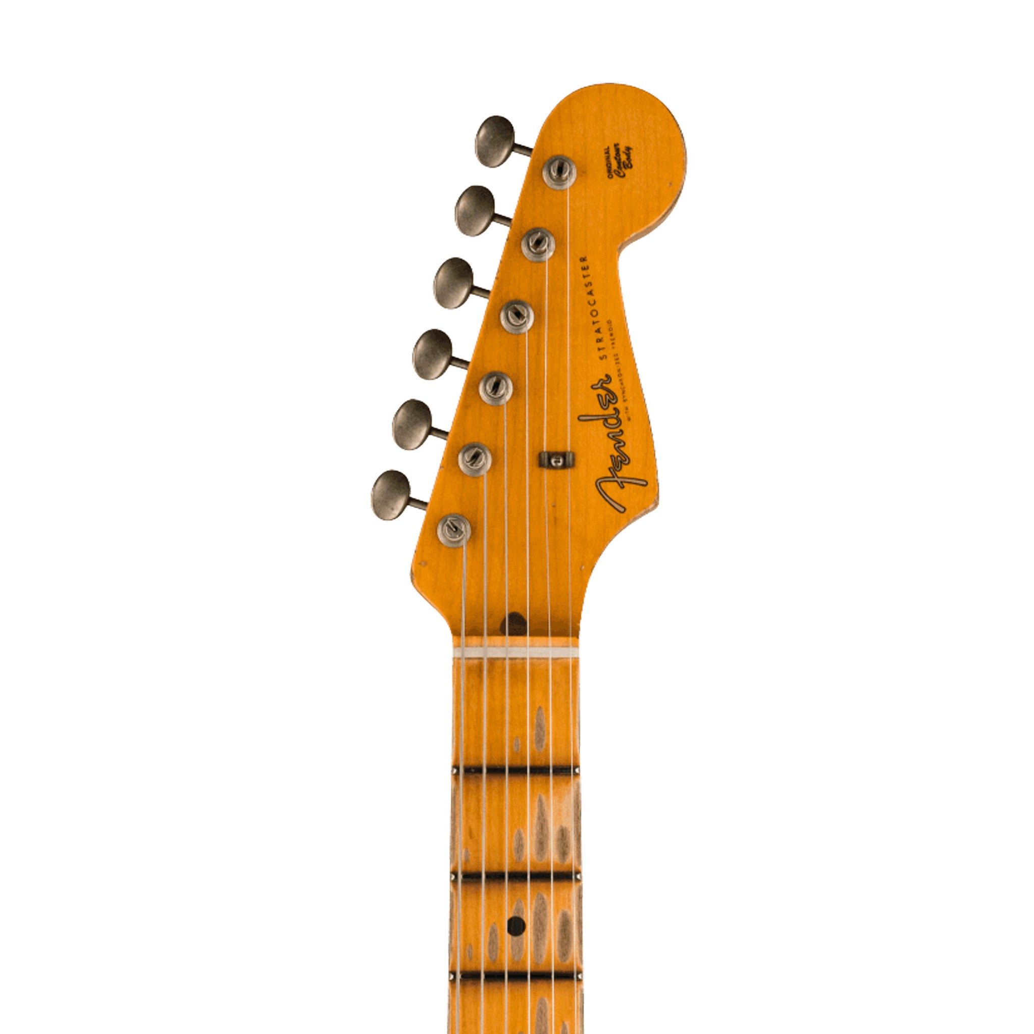 Fender Custom Shop 1957 Stratocaster Electric Guitar with Heavy Relic Finish in Aged Surf Green Color