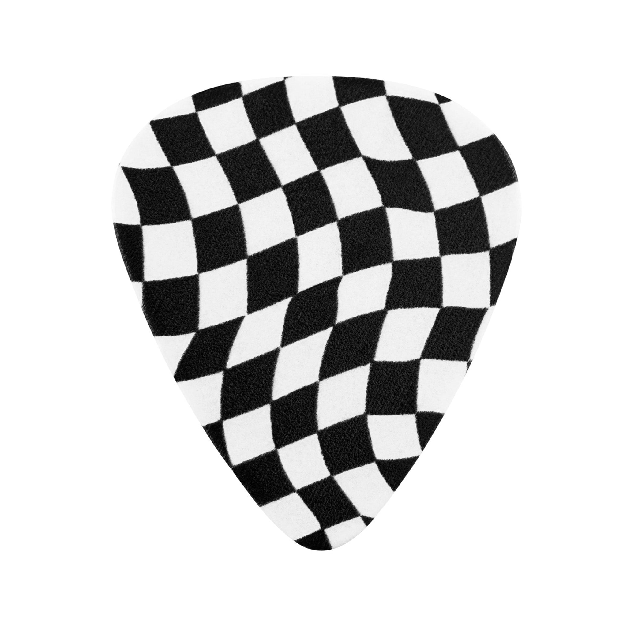 Fender 8-Pack Medium Gauge Celluloid Guitar Picks with Wavy Checkerboard Design