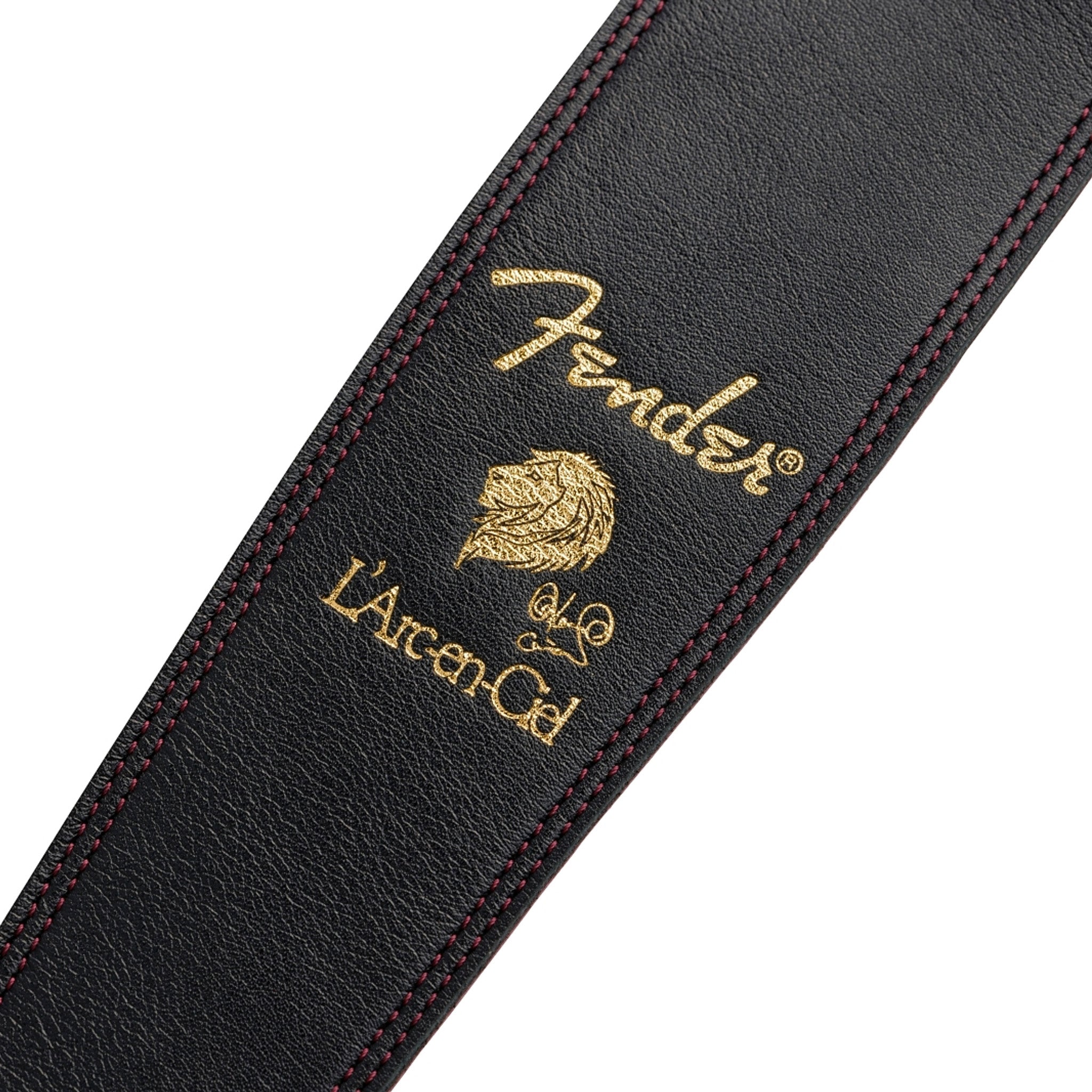 Fender Black & Red Ken Signature Guitar Strap with High - Quality Leather