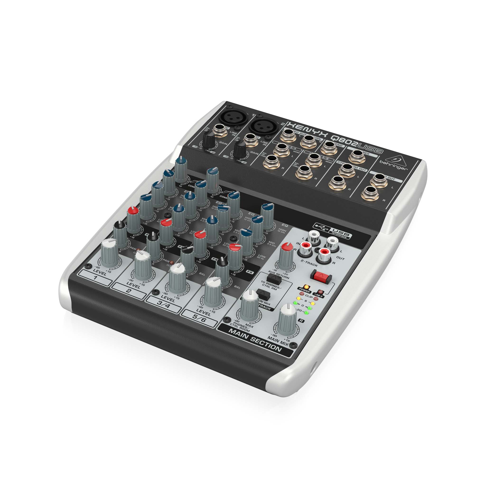 Behringer Xenyx Q802USB 8-Channel Mixer with USB and UK Plug for Premium Sound