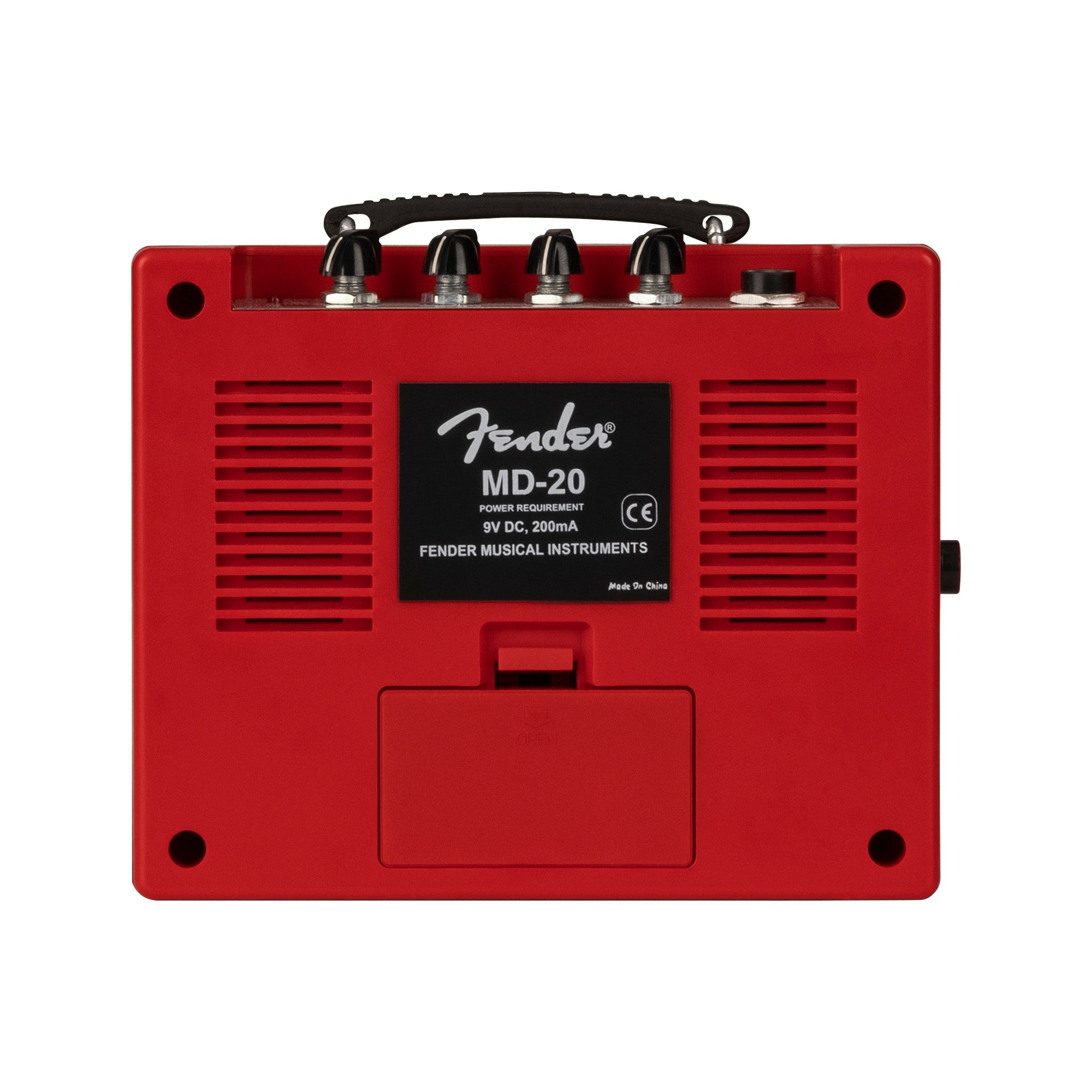 Red Fender Mini Deluxe Combo Guitar Amplifier - Ideal for Traveling Musicians