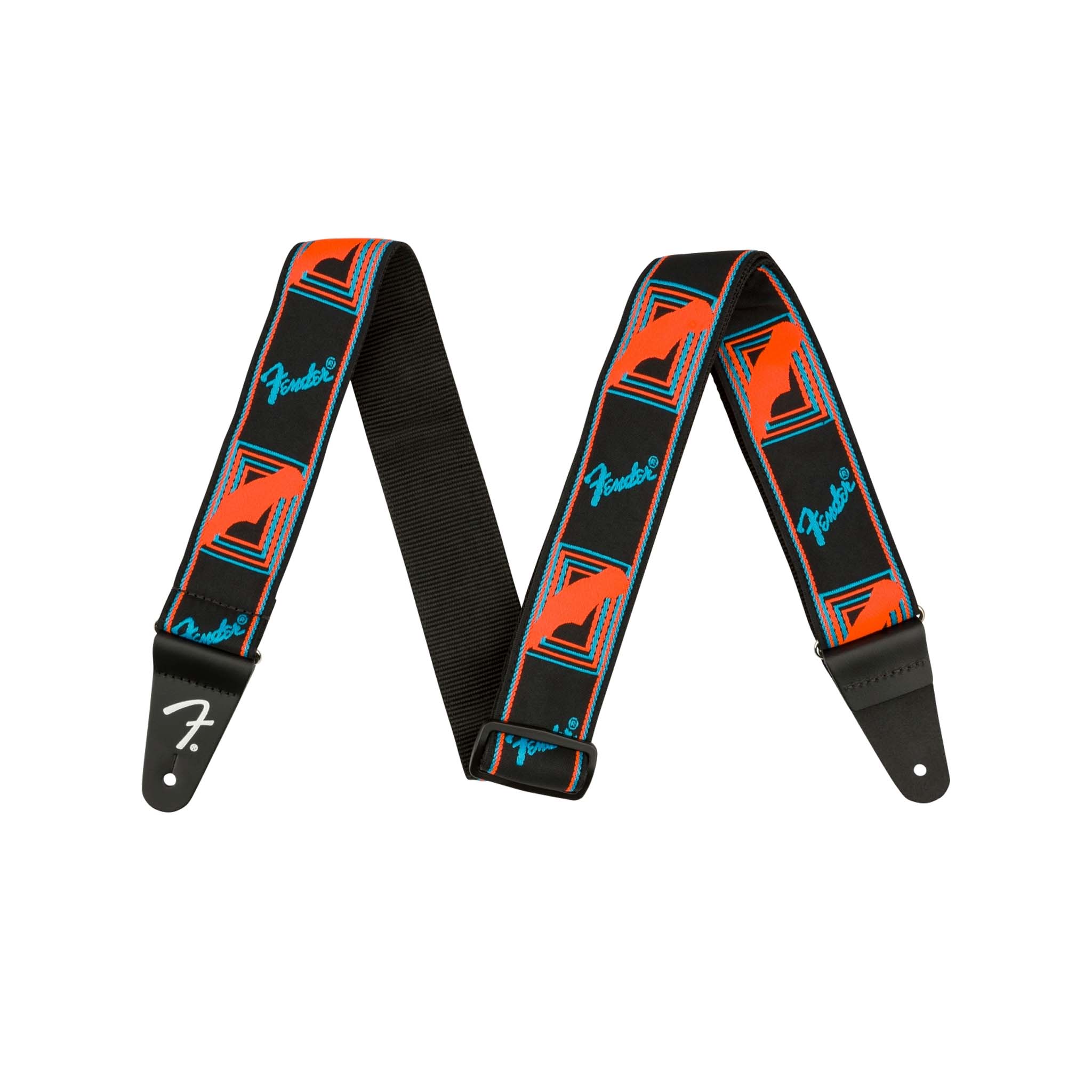 Fender Electrifying Blue/Orange Neon Monogram Adjustable Guitar Strap