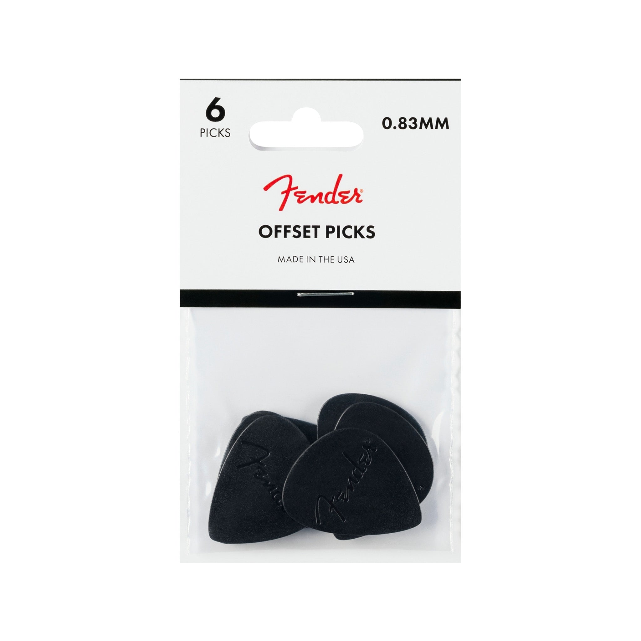 Fender Black Offset Guitar Picks - Premium 6-Pack for Guitarists