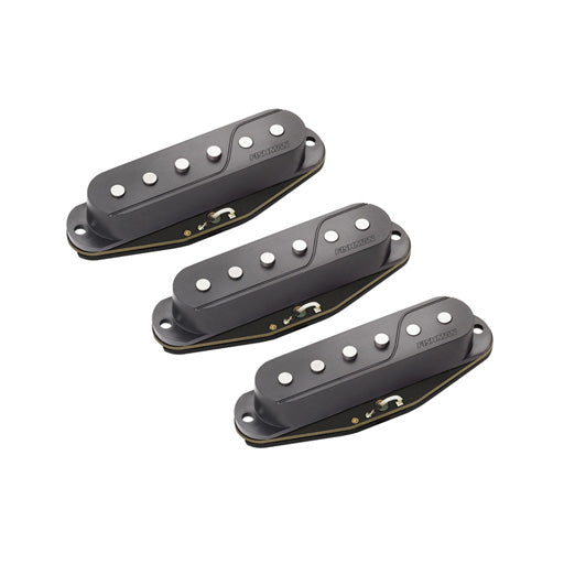 Black Fishman Fluence Single Width Stratocaster Pickup Set with Revolutionary Multi - Voice
