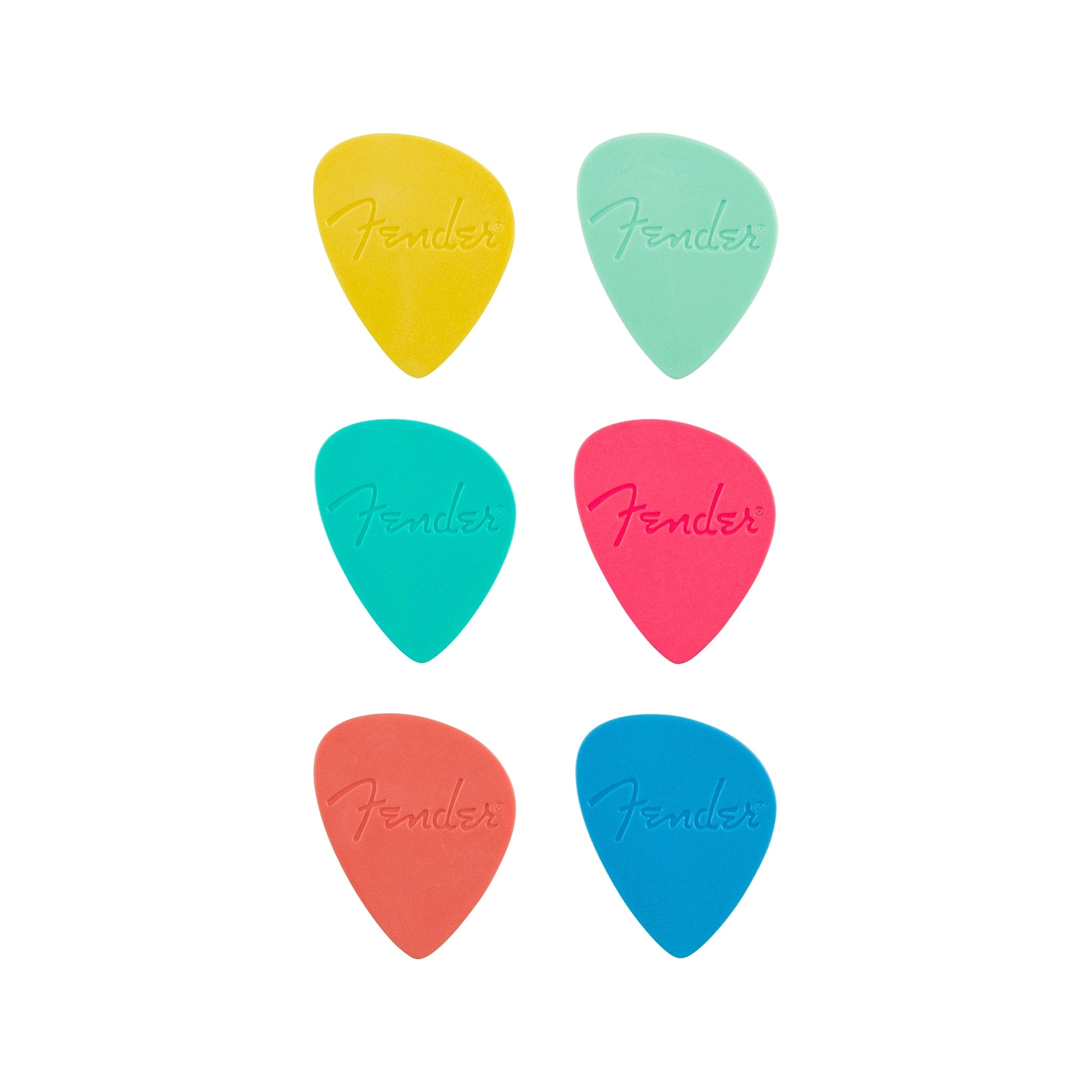 Fender Offset Style Guitar Picks in a Variety of Colors, 6-Piece Pack