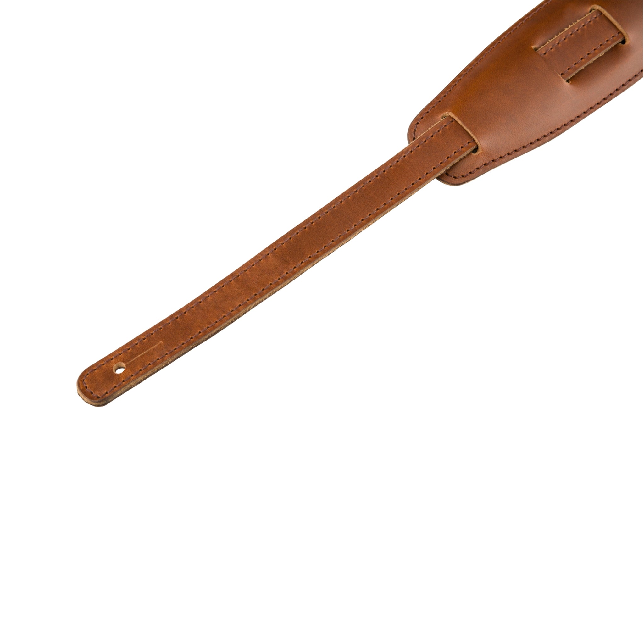 Fender Mustang Premium Leather Guitar Strap in Cognac, 40.5'-56' Length