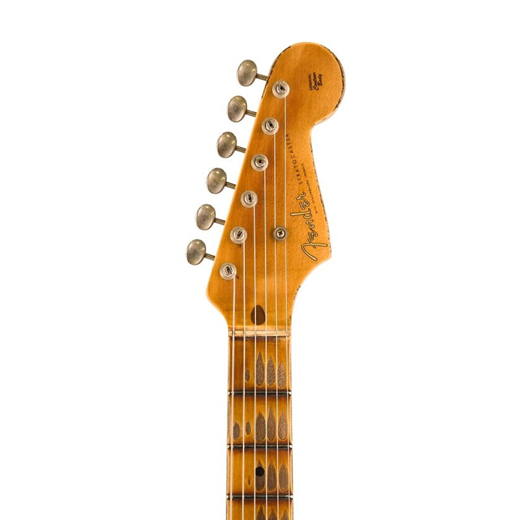 Fender Custom Shop Limited Edition 70th Anniversary 1954 Stratocaster Electric Guitar with Heavy Relic Finish and Wide-Fade 2-Color Sunburst Design