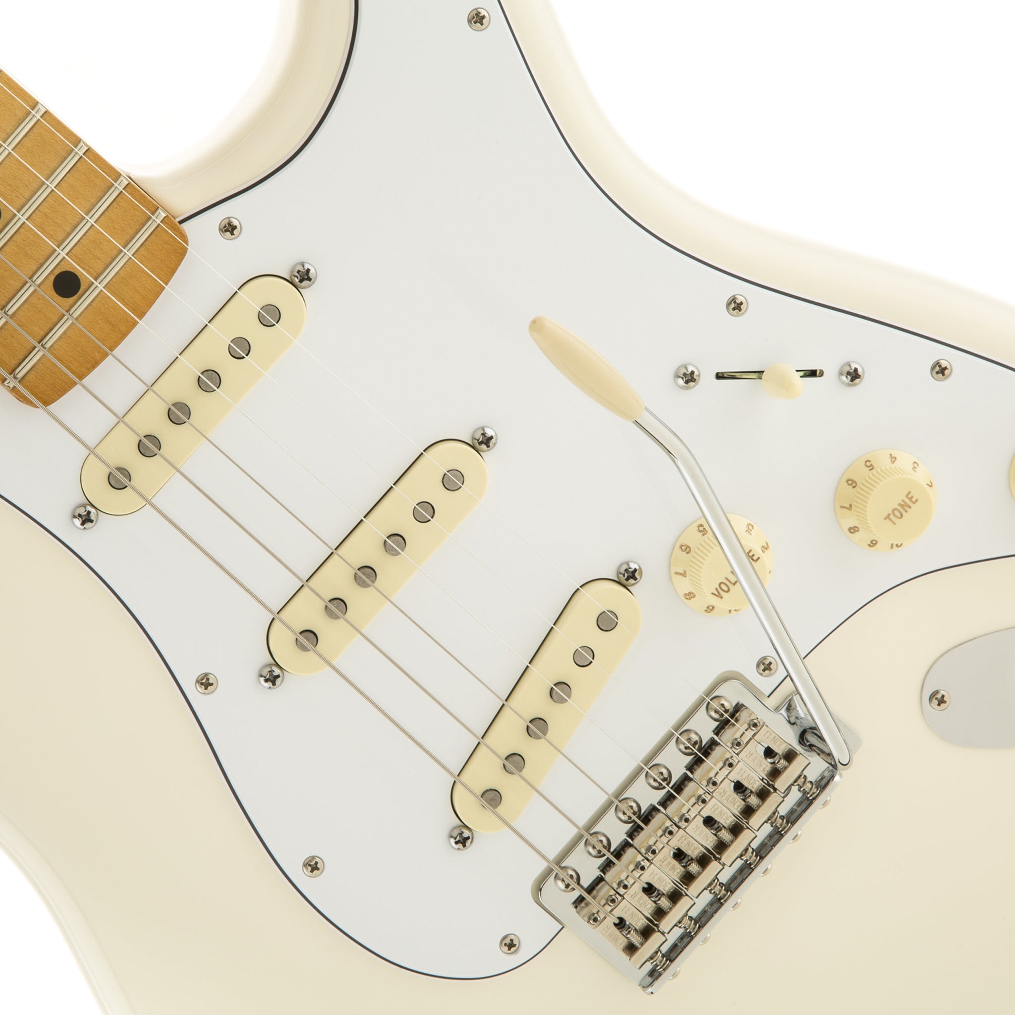 Fender Olympic White Jimi Hendrix Stratocaster Electric Guitar with Maple Fingerboard