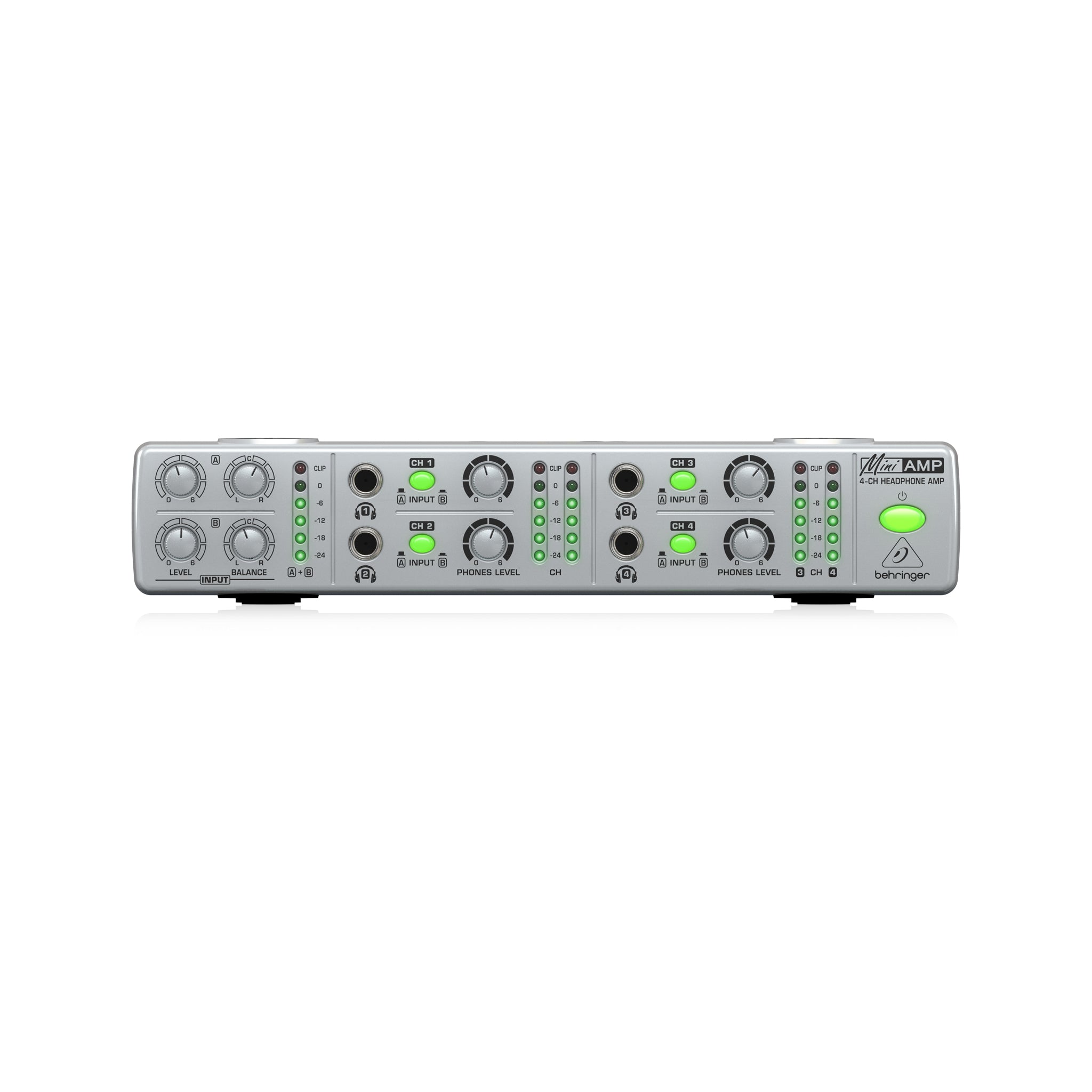 Behringer AMP800 Ultra-Compact 4-Channel Stereo Headphone Amplifier for Studio and Stage - A Miniamp Solution