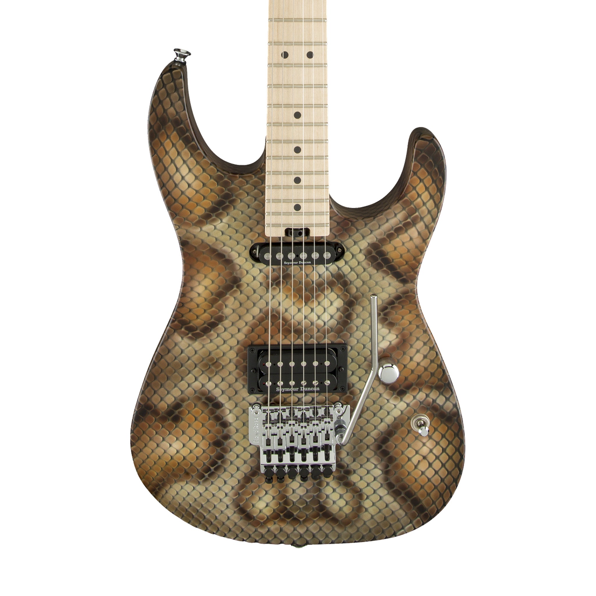 Charvel Pro-Mod Snake Electric Guitar with Maple Fretboard and Snakeskin Design, Warren Demartini Signature