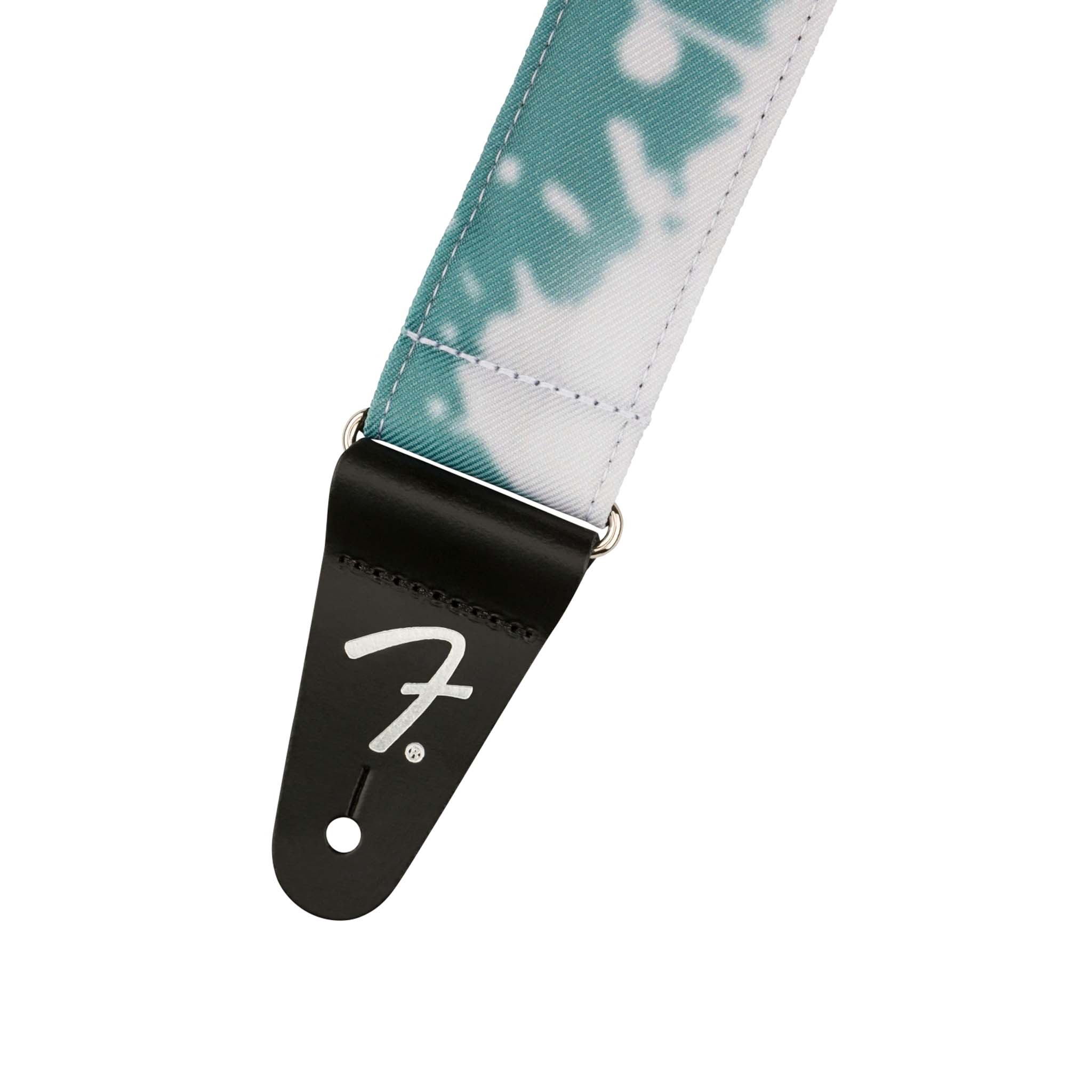Fender Tie Dye Acid Wash Style Guitar Strap in Teal Color for Guitar Players