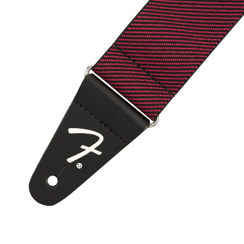 Red Fender WeighLess Tweed Elastic Guitar Strap for Comfortable Playing