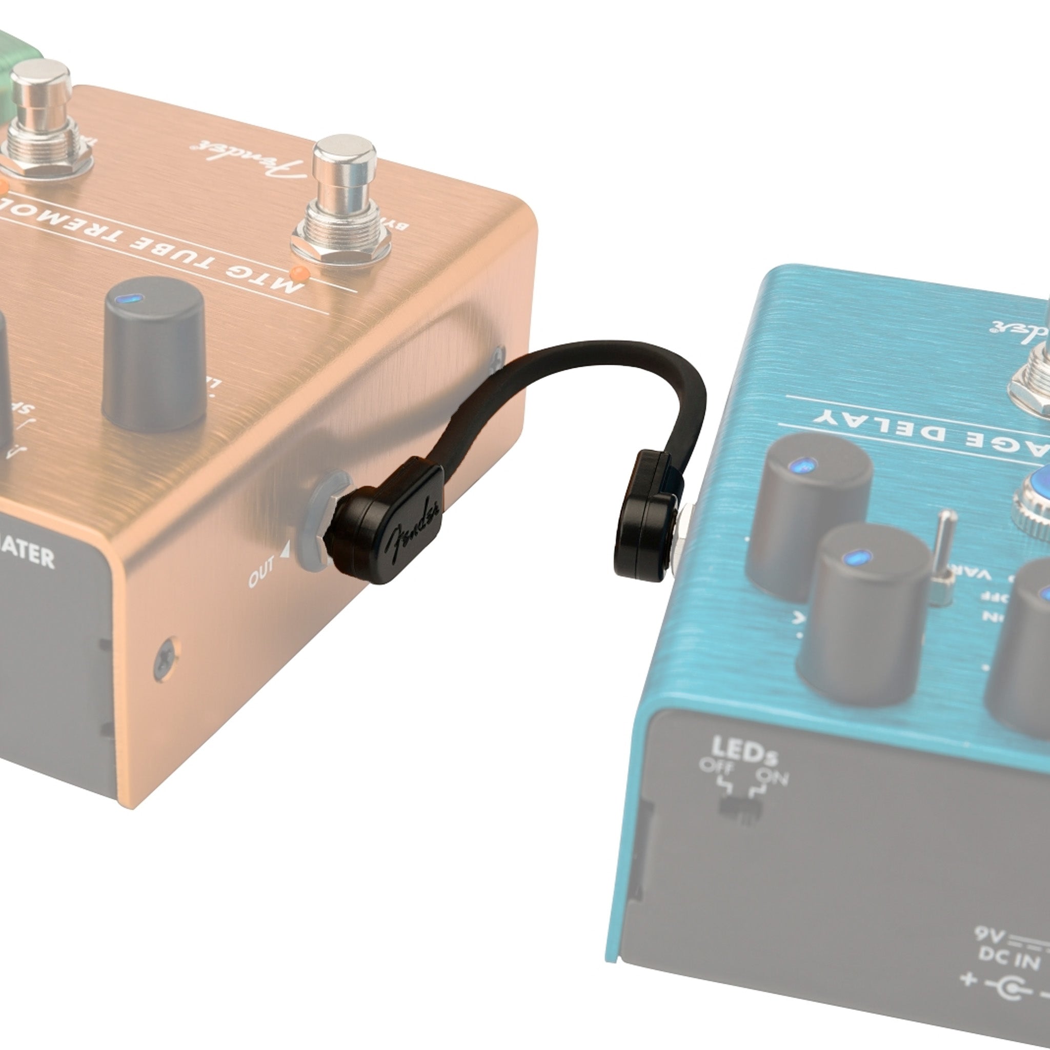 Large-Sized, Black Fender Blockchain Patch Cable Kit for Stompbox and Pedalboard Setup
