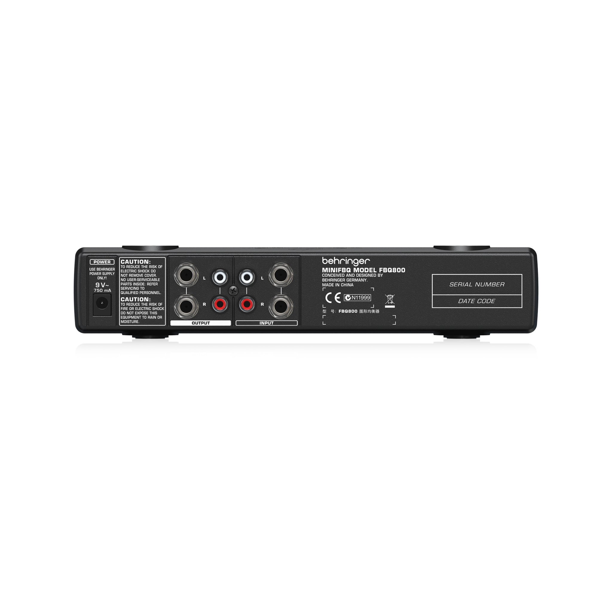 Behringer MINIFBQ FBQ800 Nine-Band Graphic Equalizer for Studio and Stage Audio Enhancement