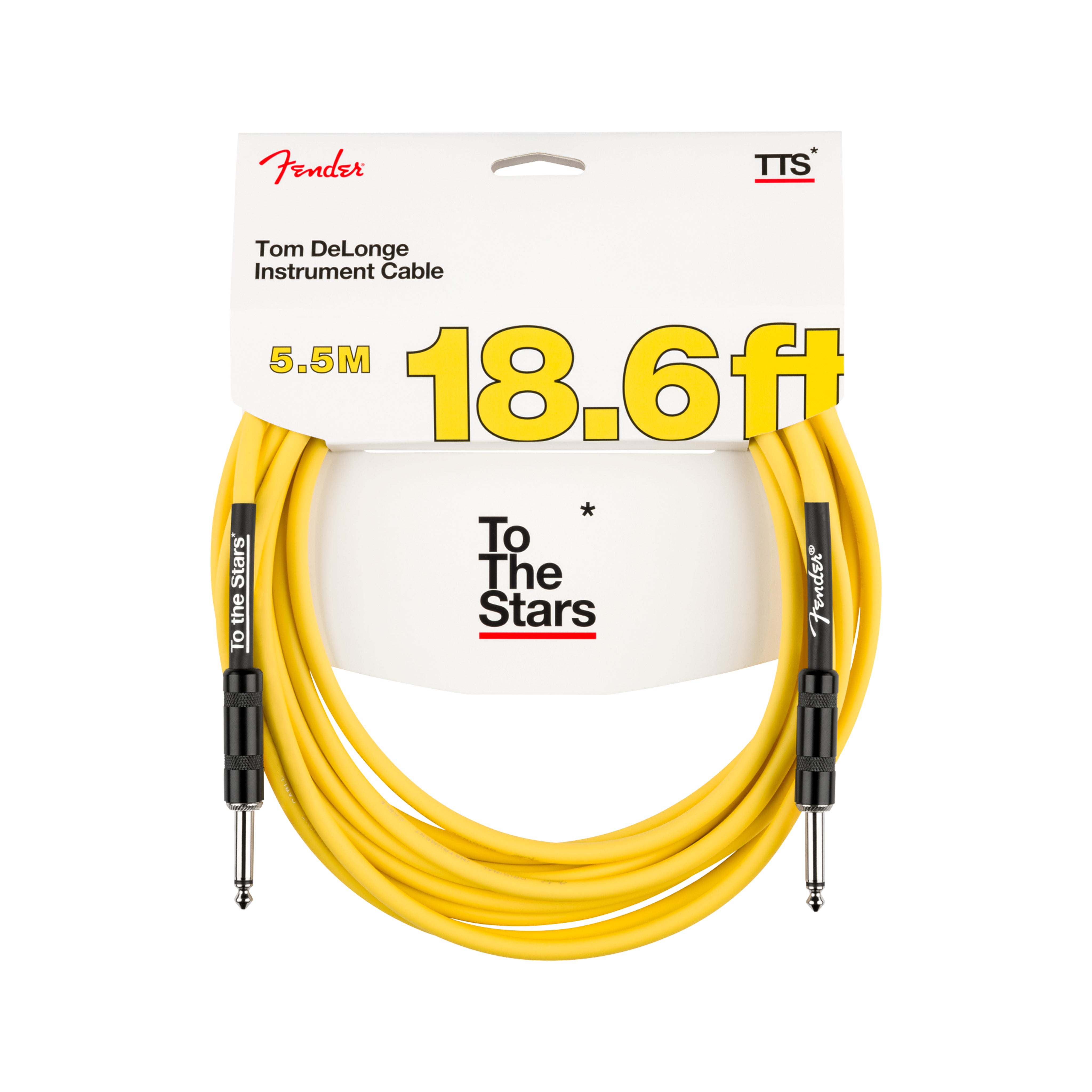 Fender Graffiti Yellow 18.6ft Instrument Cable Inspired by Tom DeLonge