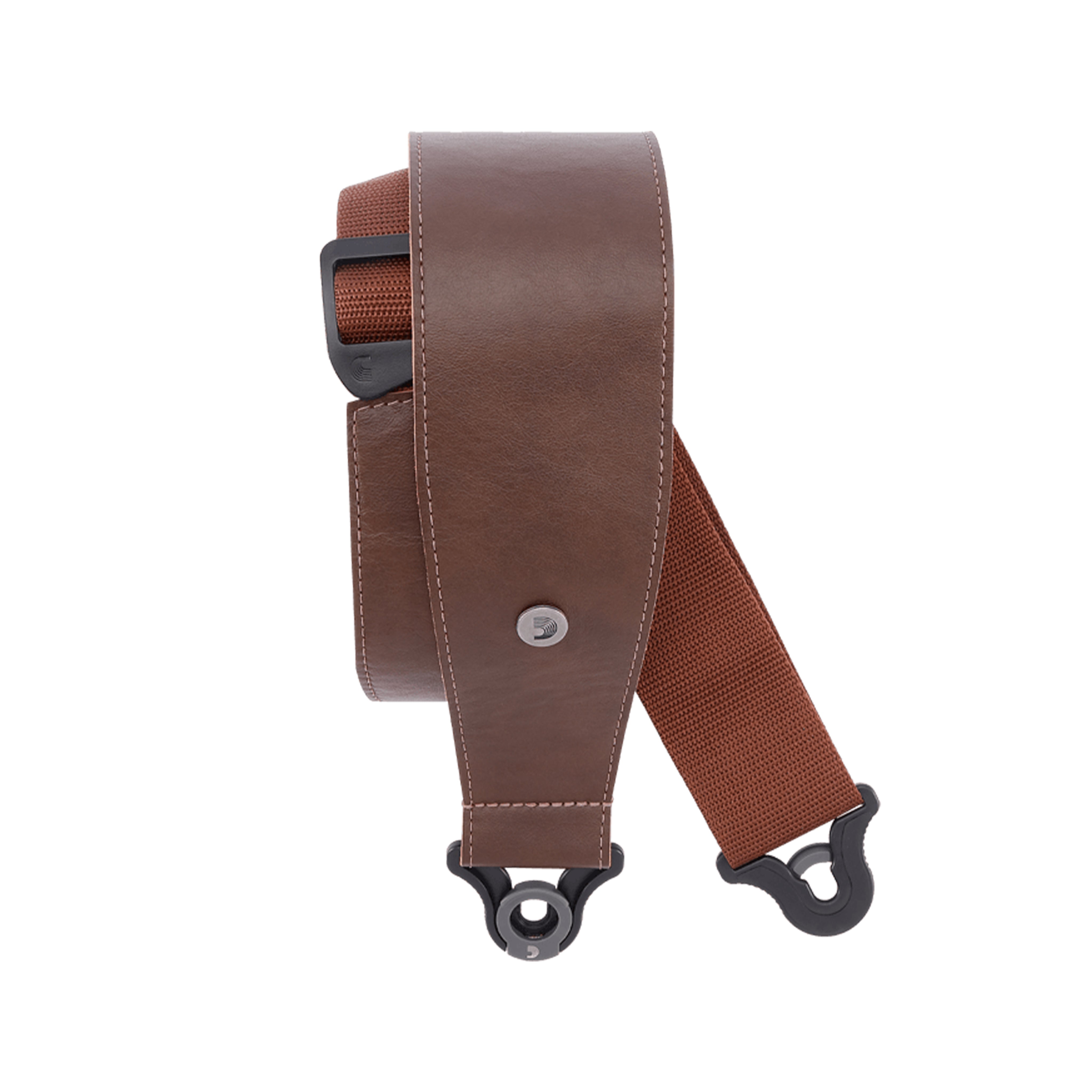 D'Addario 3-Inch Comfortable Brown Leather Auto-Lock Guitar Strap for Electric, Acoustic and Bass Guitars