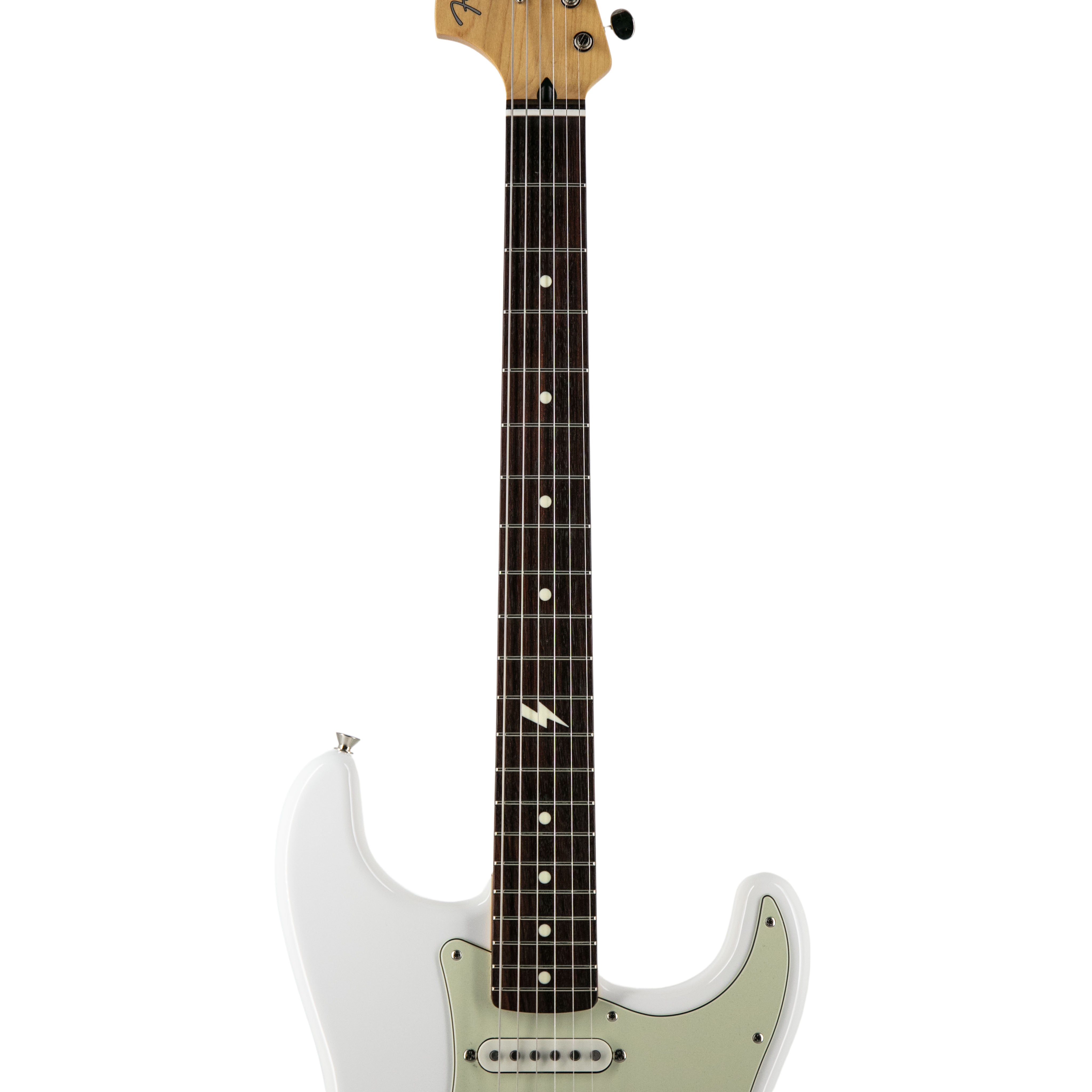 Arctic White Fender Japan Sham Kamikaze Signature Strat with Reverse Headstock, RW FB