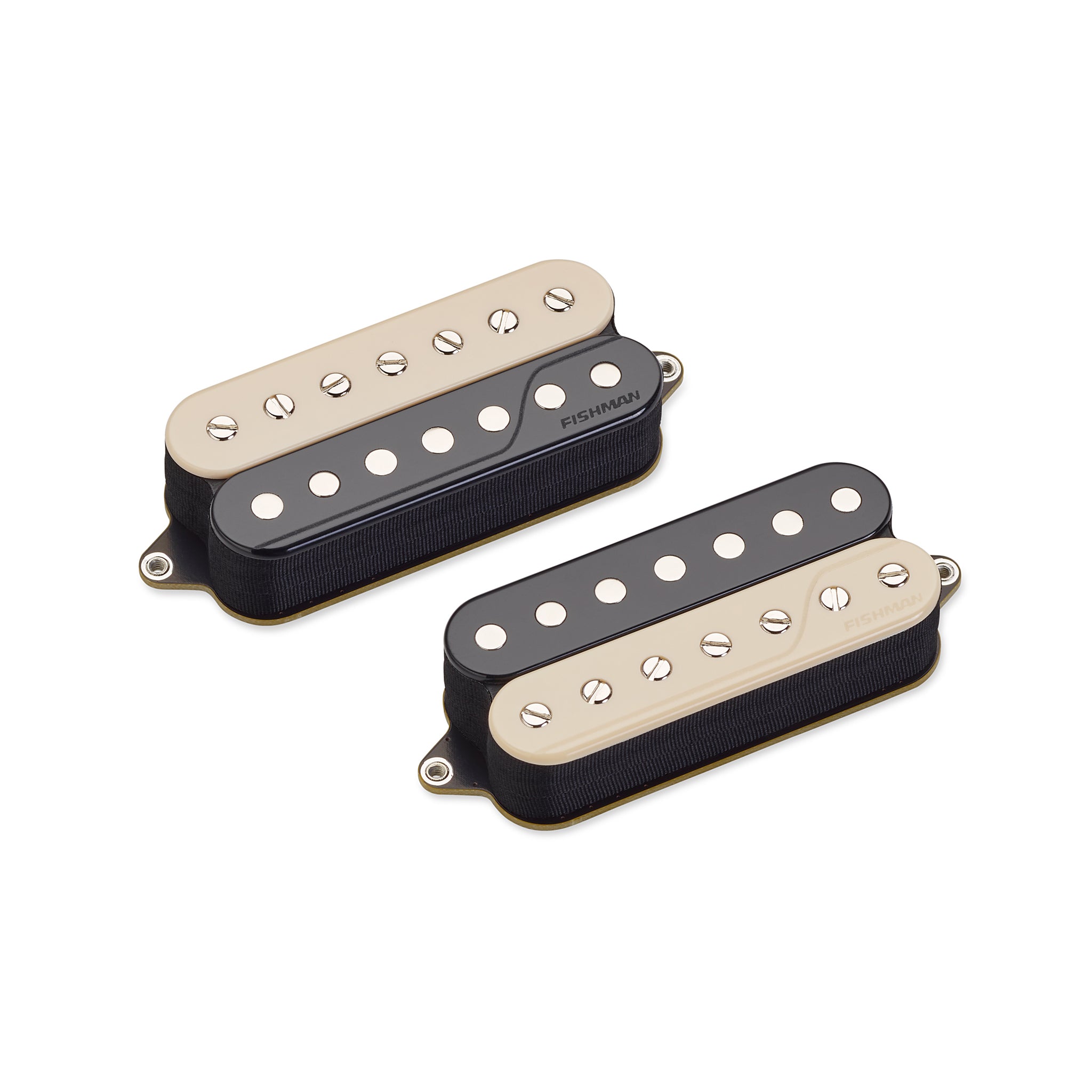Fishman Fluence Classic 7-String Humbucker Pickup Set with Open Core Zebra Design for Enhanced Guitar Sound