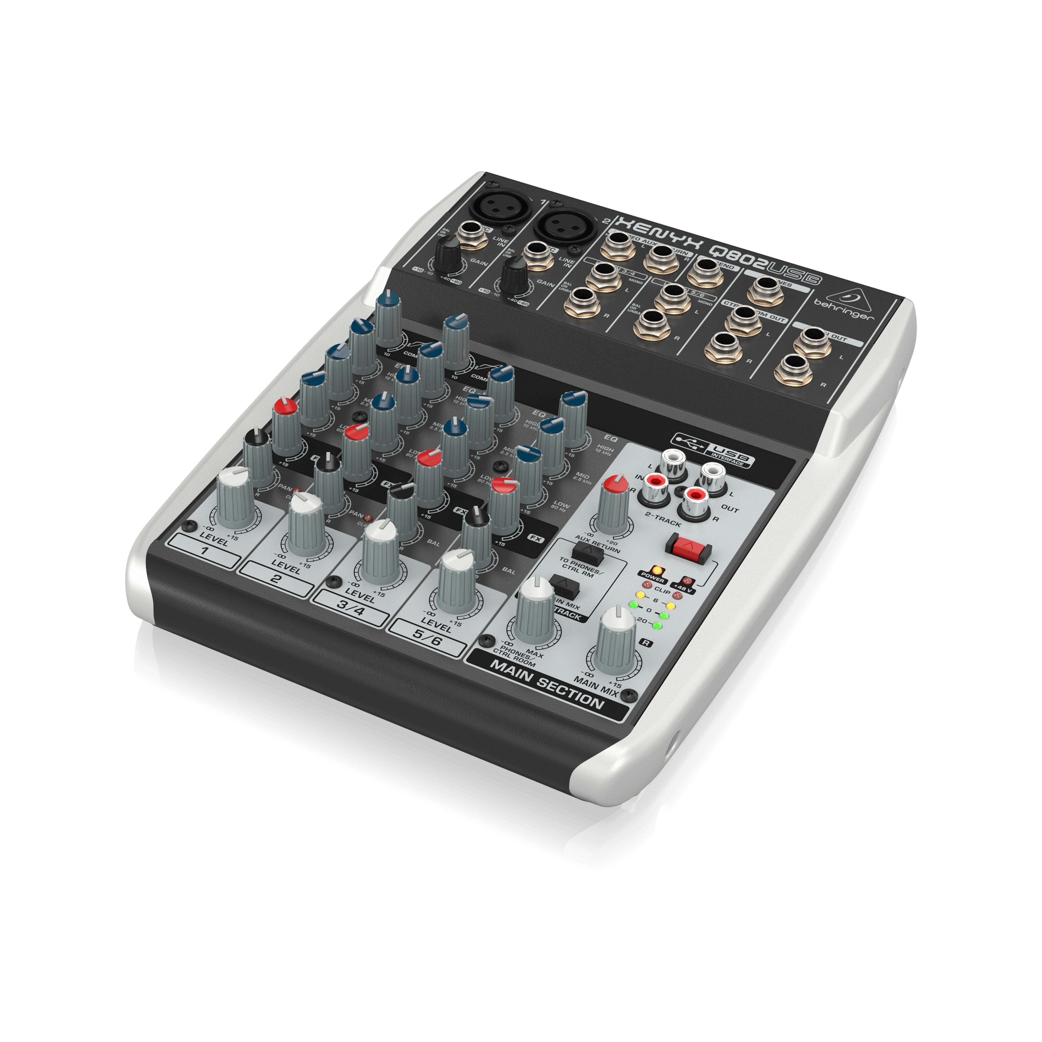 Behringer Xenyx Q802USB Mixer with USB & EU Plug for Premium Sound