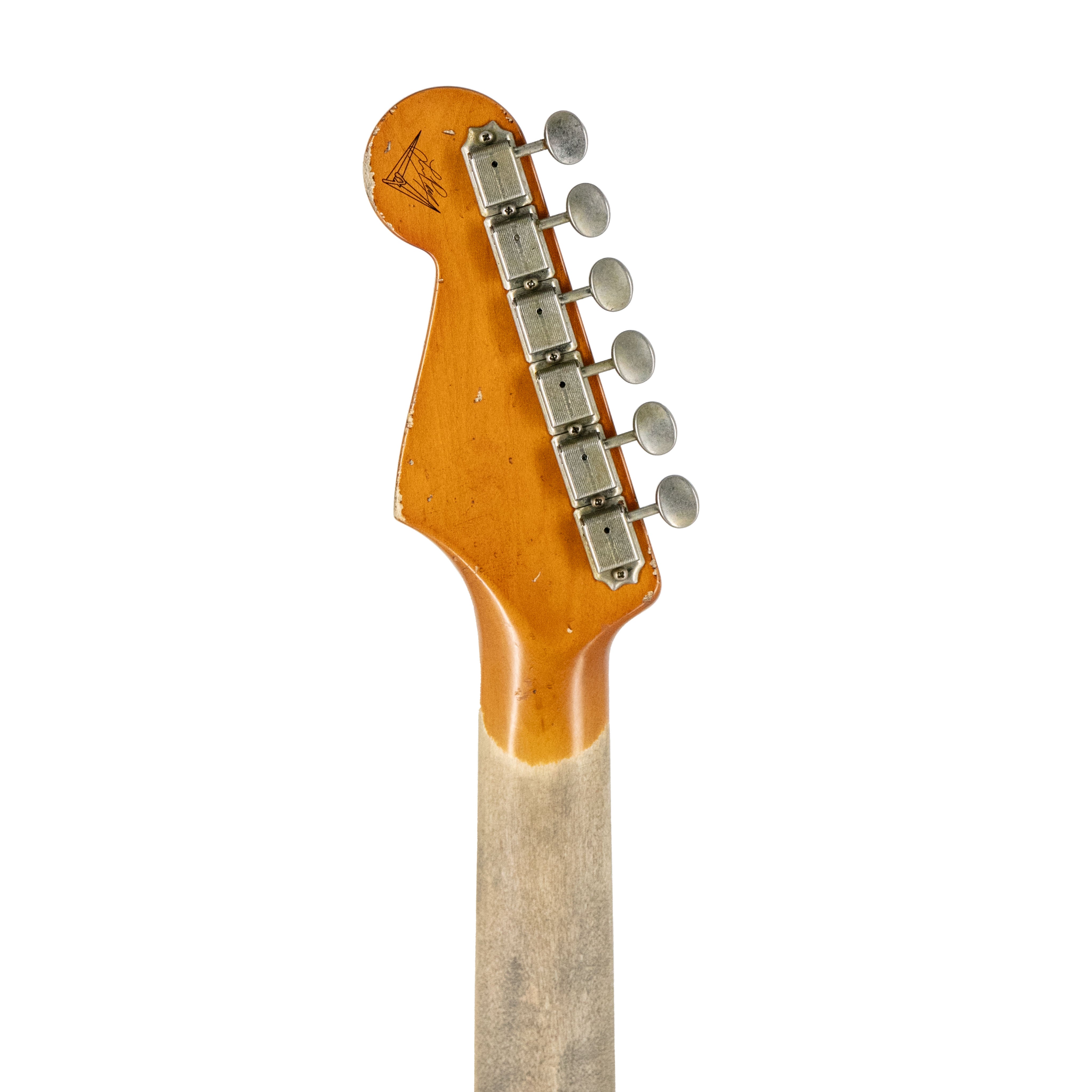 Fender Custom Shop Limited Edition Levi Perry Masterbuilt 1962 Stratocaster Electric Guitar with Heavy Relic Finish in Cadillac Green and 3 - Tone Sunburst Colors
