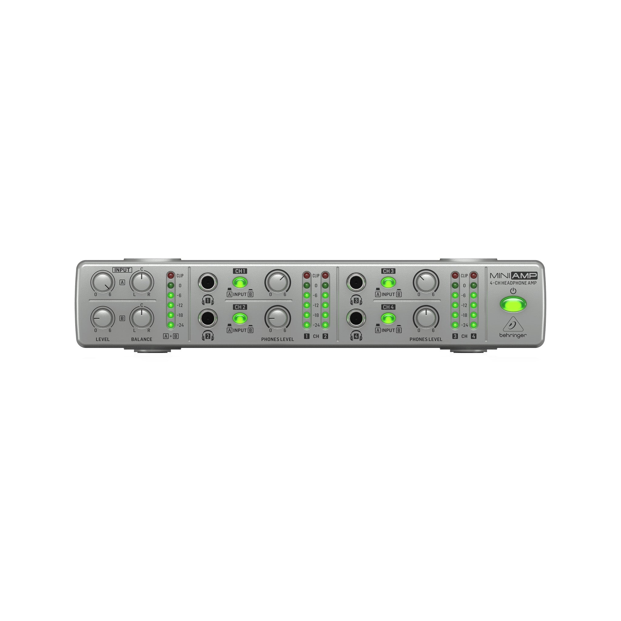 Behringer AMP800 Compact 4-Channel Stereo Headphone Amplifier for Studio and Stage