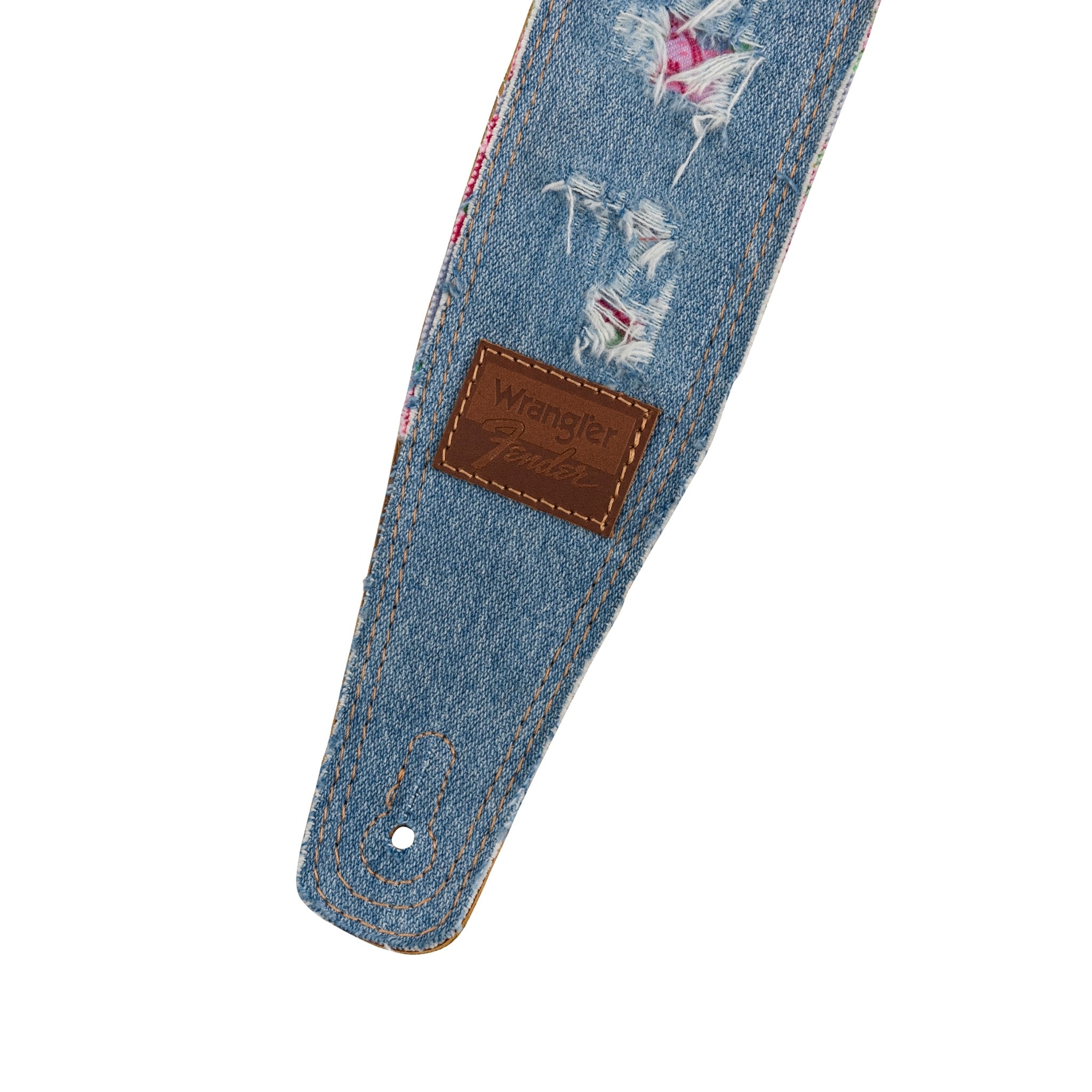 Fender X Wrangler Indigo Ripped Paisley Design Denim Guitar Straps for Musicians