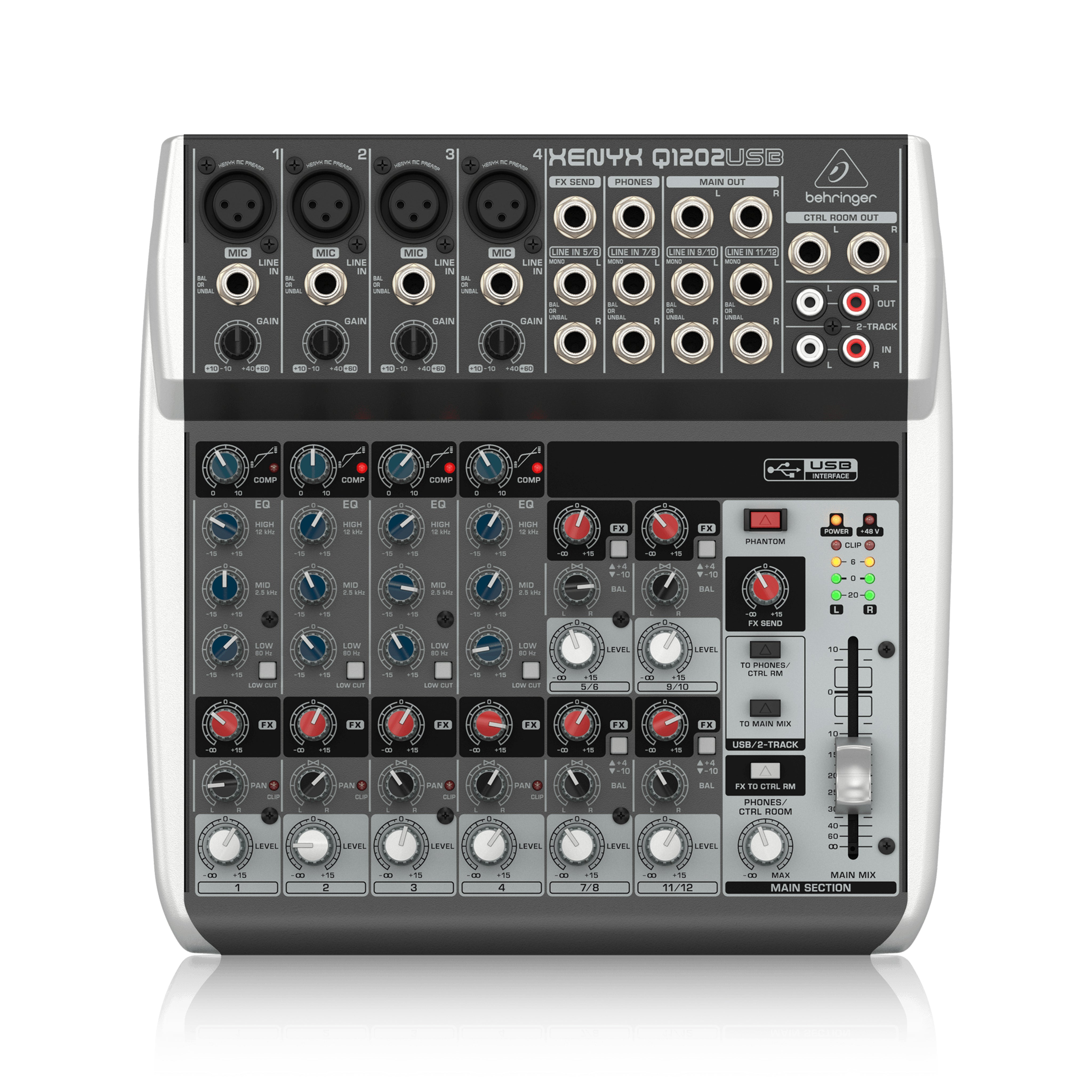 Behringer Xenyx Q1202USB Professional Audio Mixer with USB Connectivity