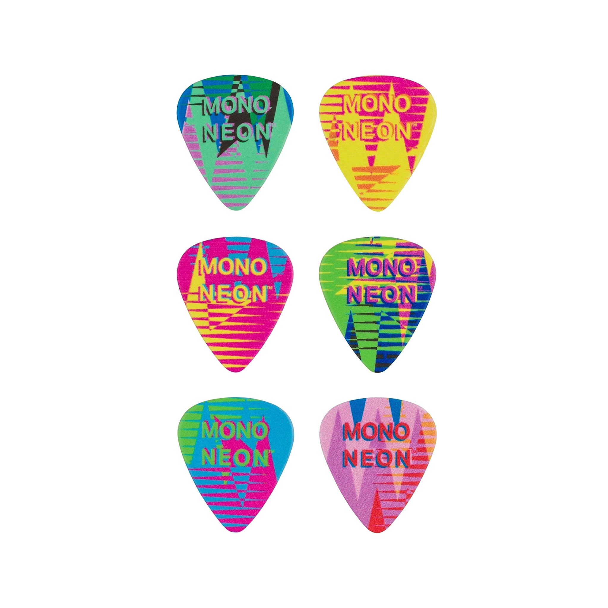Fender MonoNeon Medium-sized Guitar Pick Tin, 6-piece Pack for Music Enthusiasts