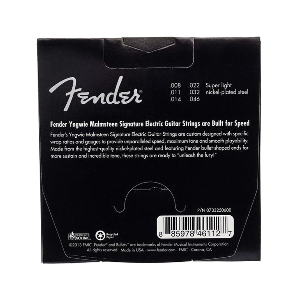 Fender Yngwie Malmsteen Signature Electric Guitar Strings Super Bullets with Gauges 8 - 46 for High - Performance Playing