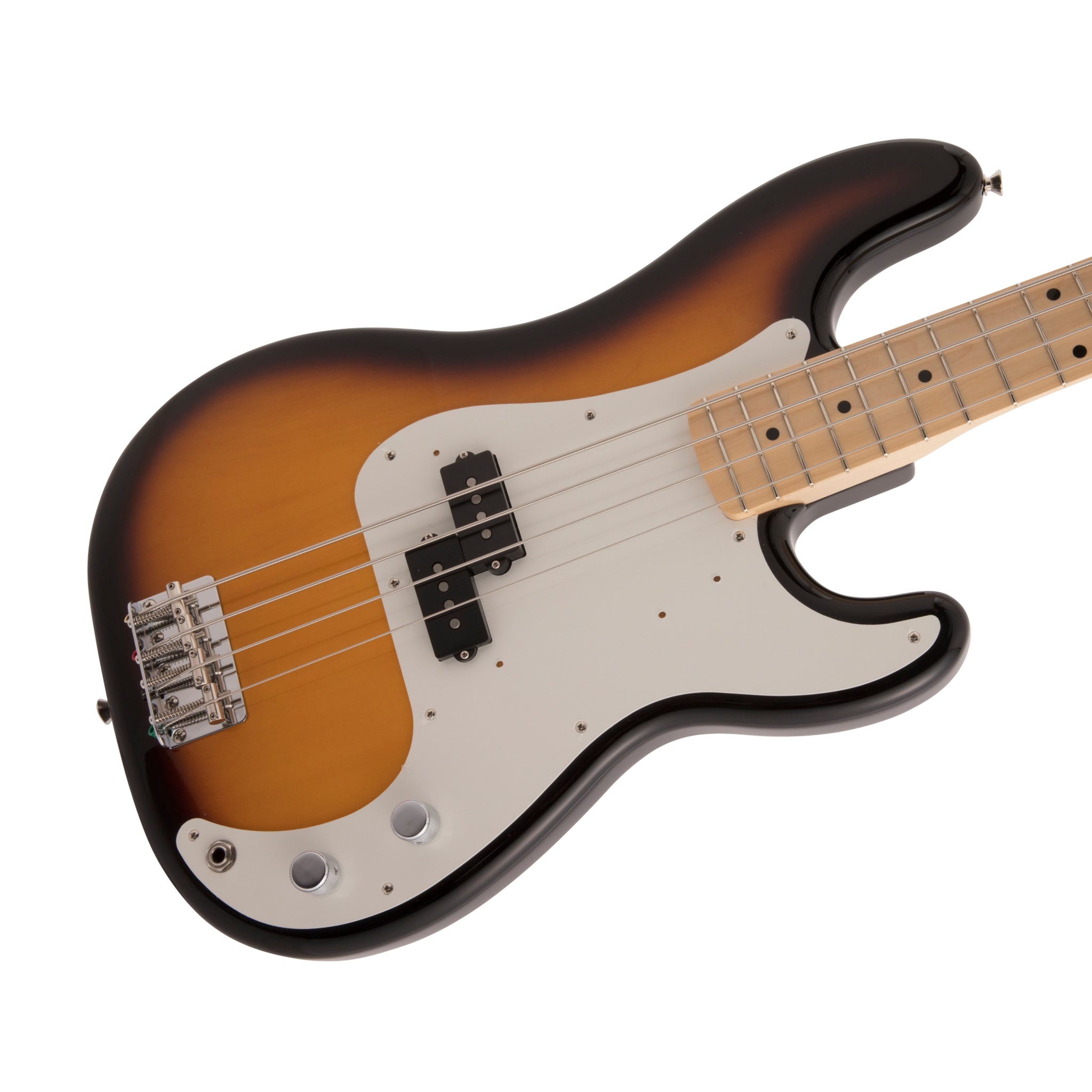 Fender Japan Traditional II 50s Precision Bass Guitar, 2-Tone Sunburst with Maple Fingerboard