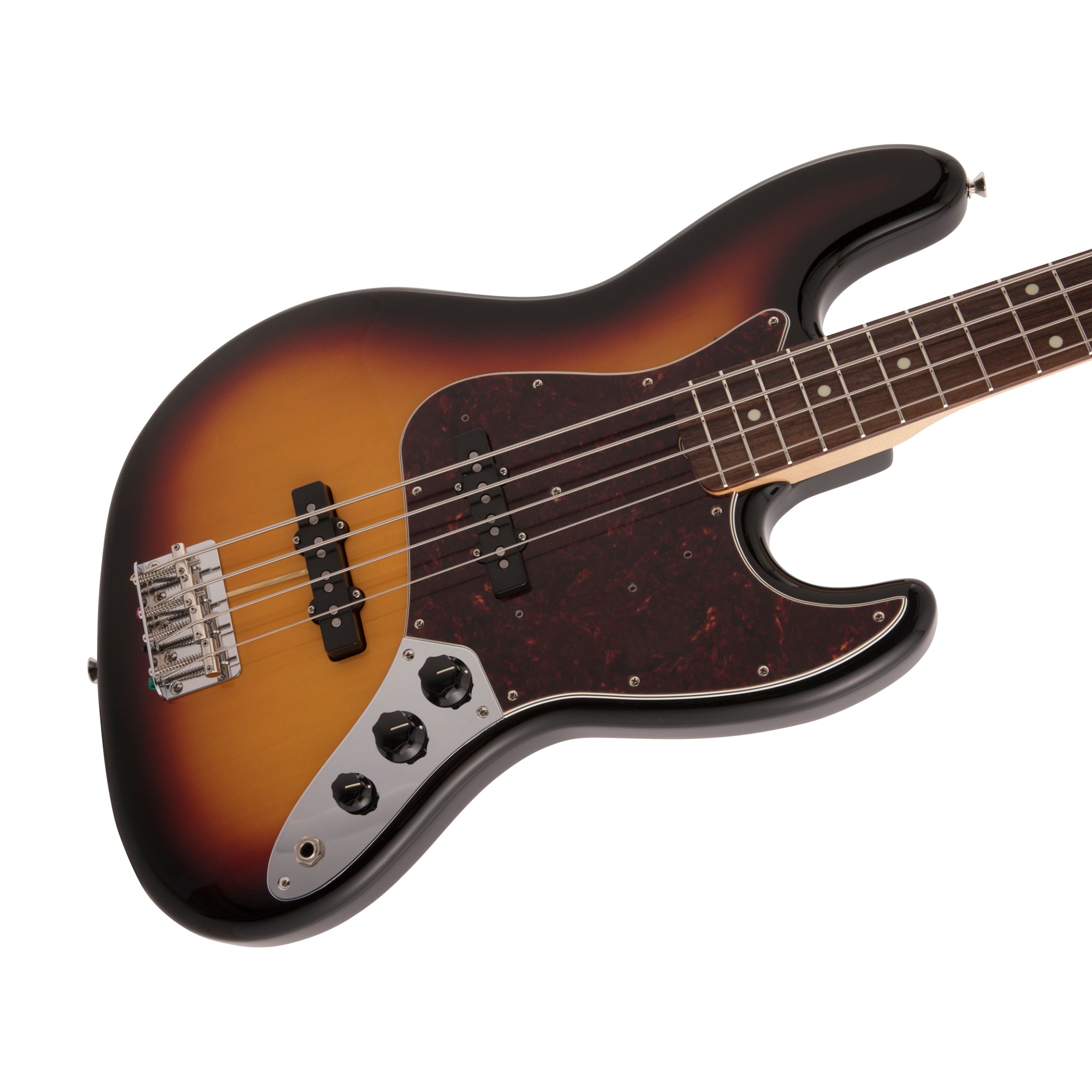 Fender Japan Traditional II 60s Jazz Bass Guitar with Rosewood Fretboard, 3-Tone Sunburst Finish