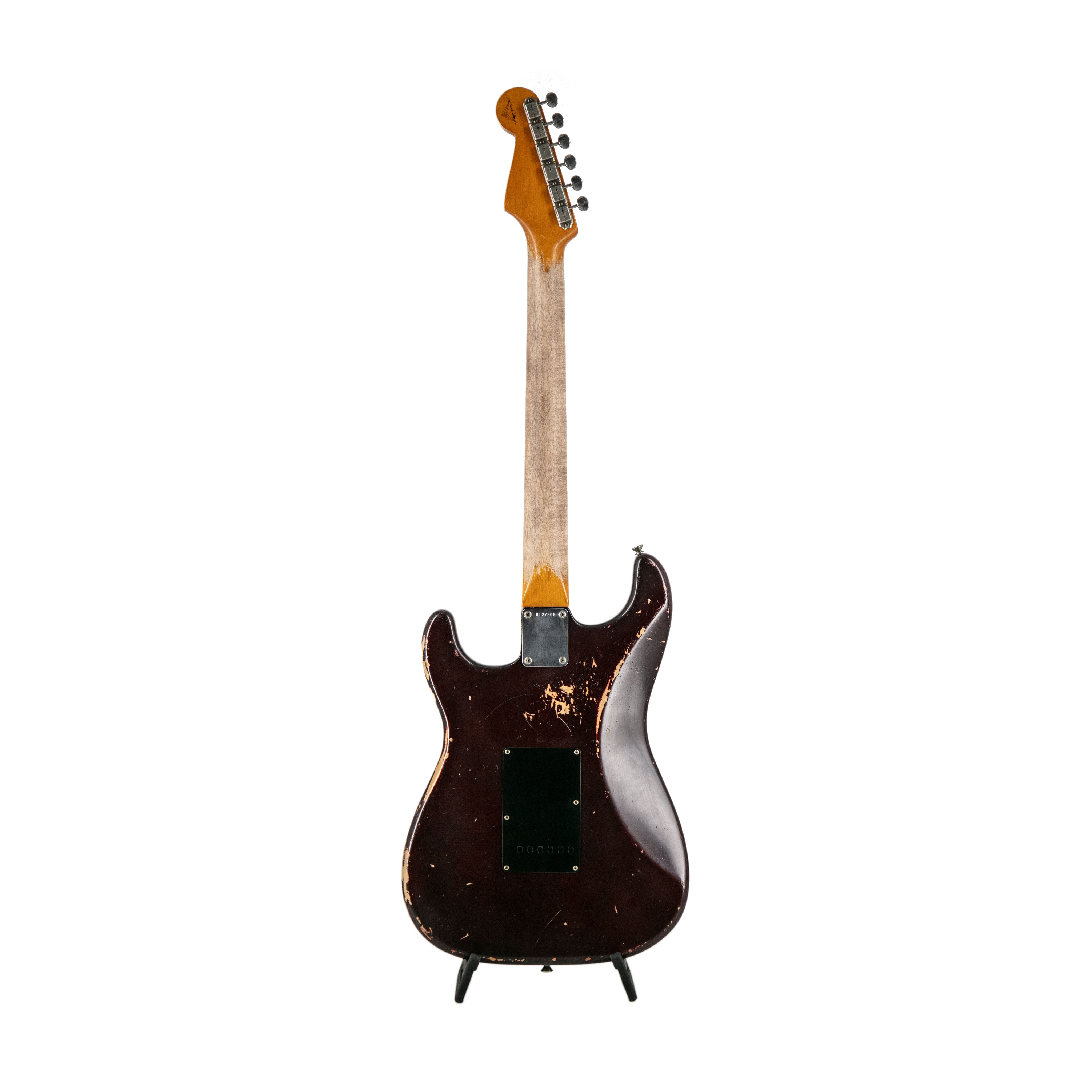 Fender Custom Shop Prestige Limited Edition Paul Waller Masterbuilt Skull Stratocaster Electric Guitar in Dark Ruby Red Skull Design