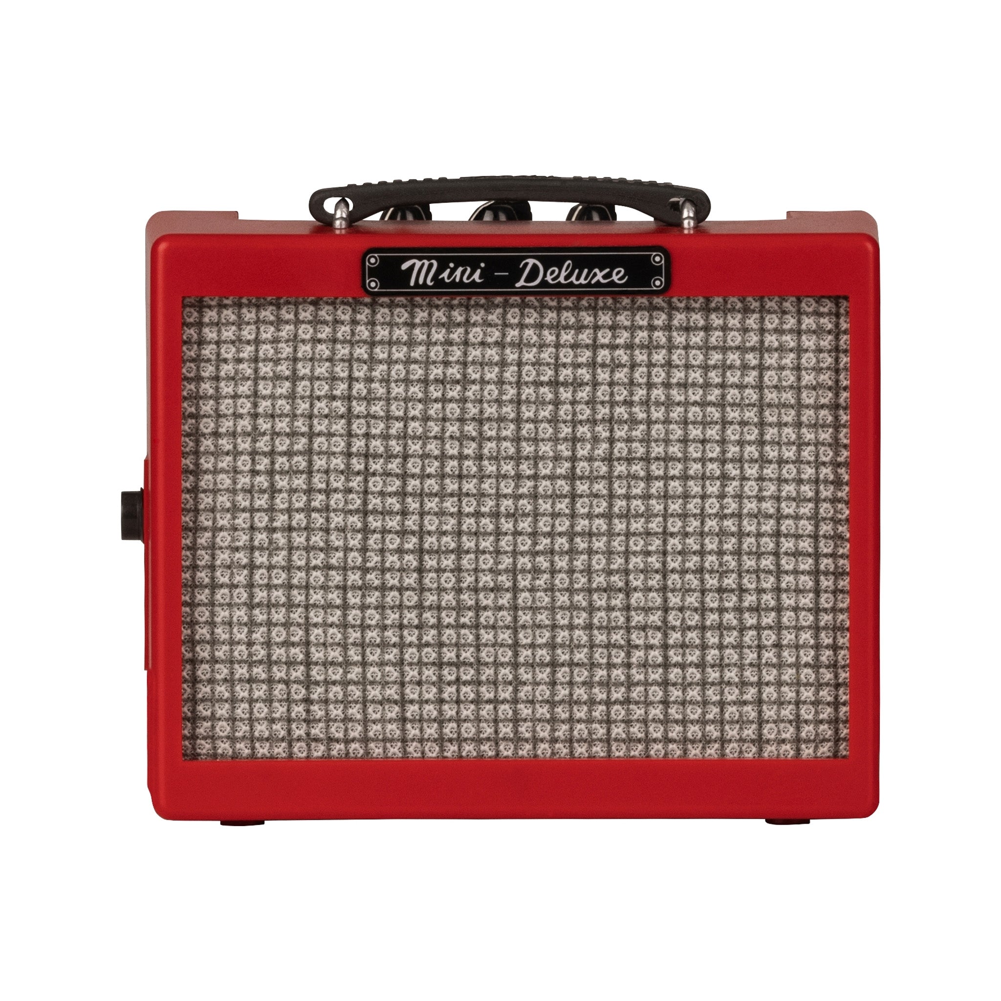 Red Fender Mini Deluxe Combo Guitar Amplifier - Ideal for Traveling Musicians