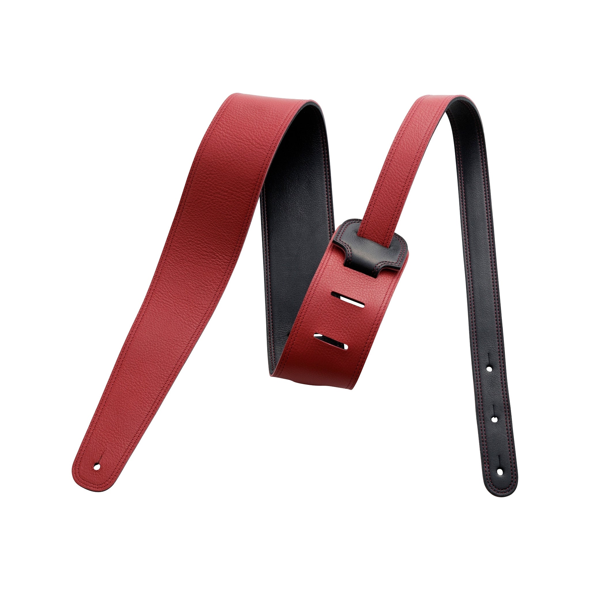 Fender Black & Red Ken Signature Guitar Strap with High - Quality Leather