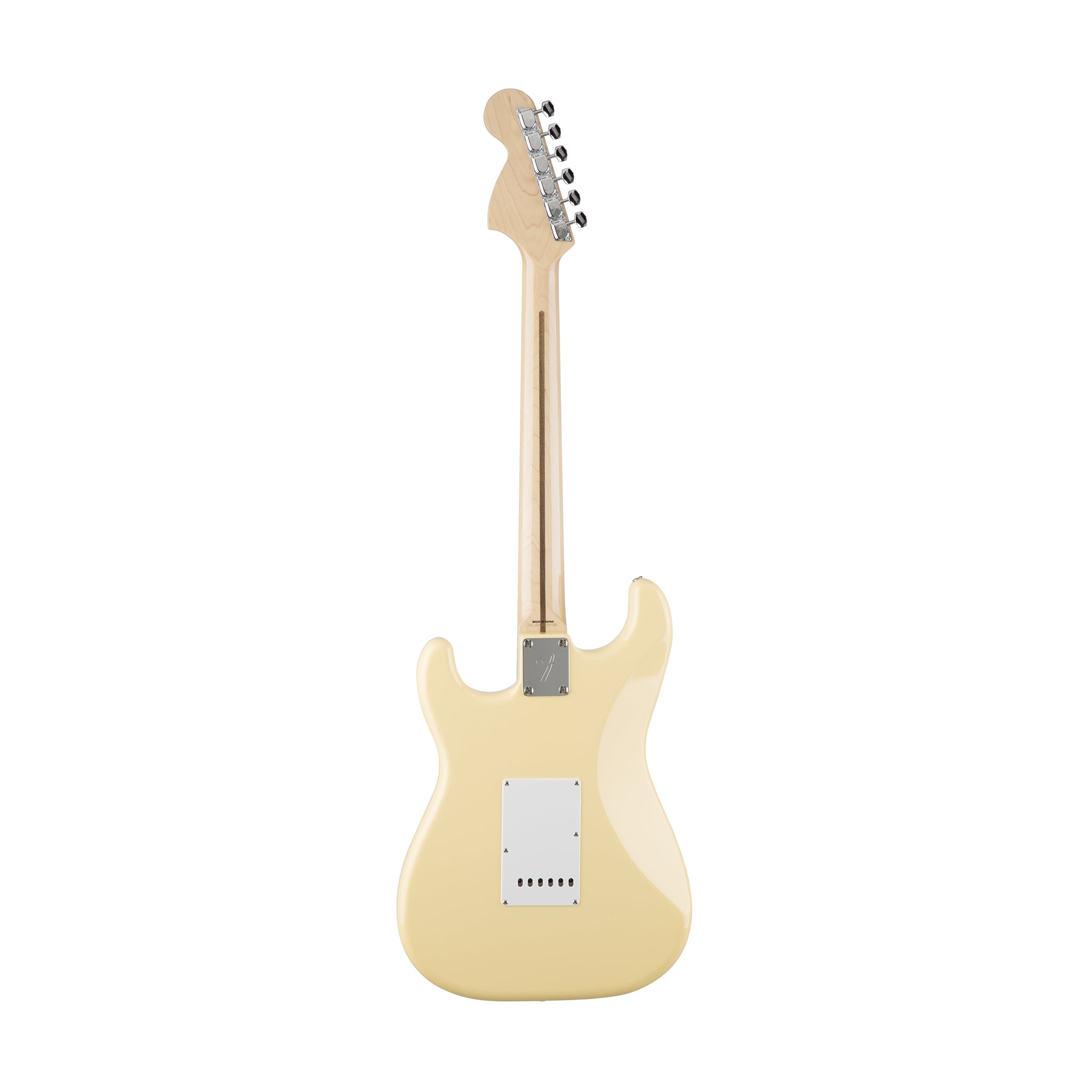 Fender Japan Electric Guitar - Yngwie Malmsteen Signature Stratocaster with Gigbag in Yellow and White Color Scheme