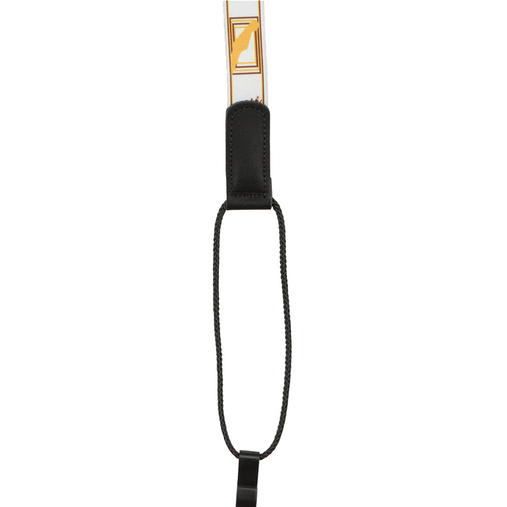 Fender Custom Monogrammed Ukulele Strap in White, Brown, and Yellow Colors