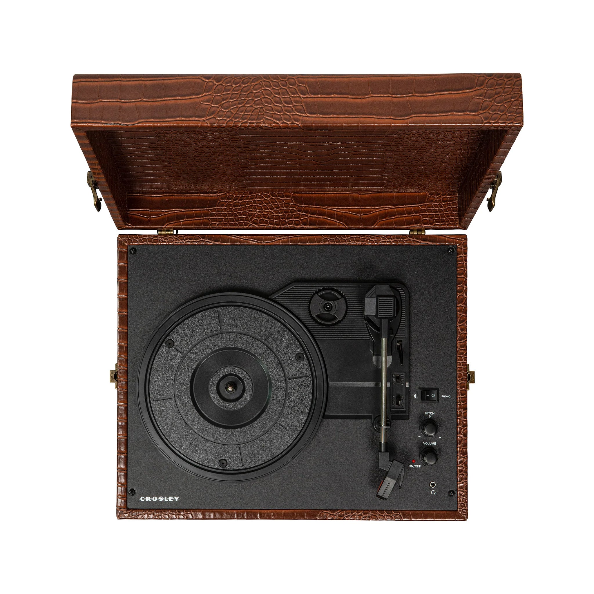 Brown Crocodile Crosley Voyager Bluetooth 3 - Speed Turntable