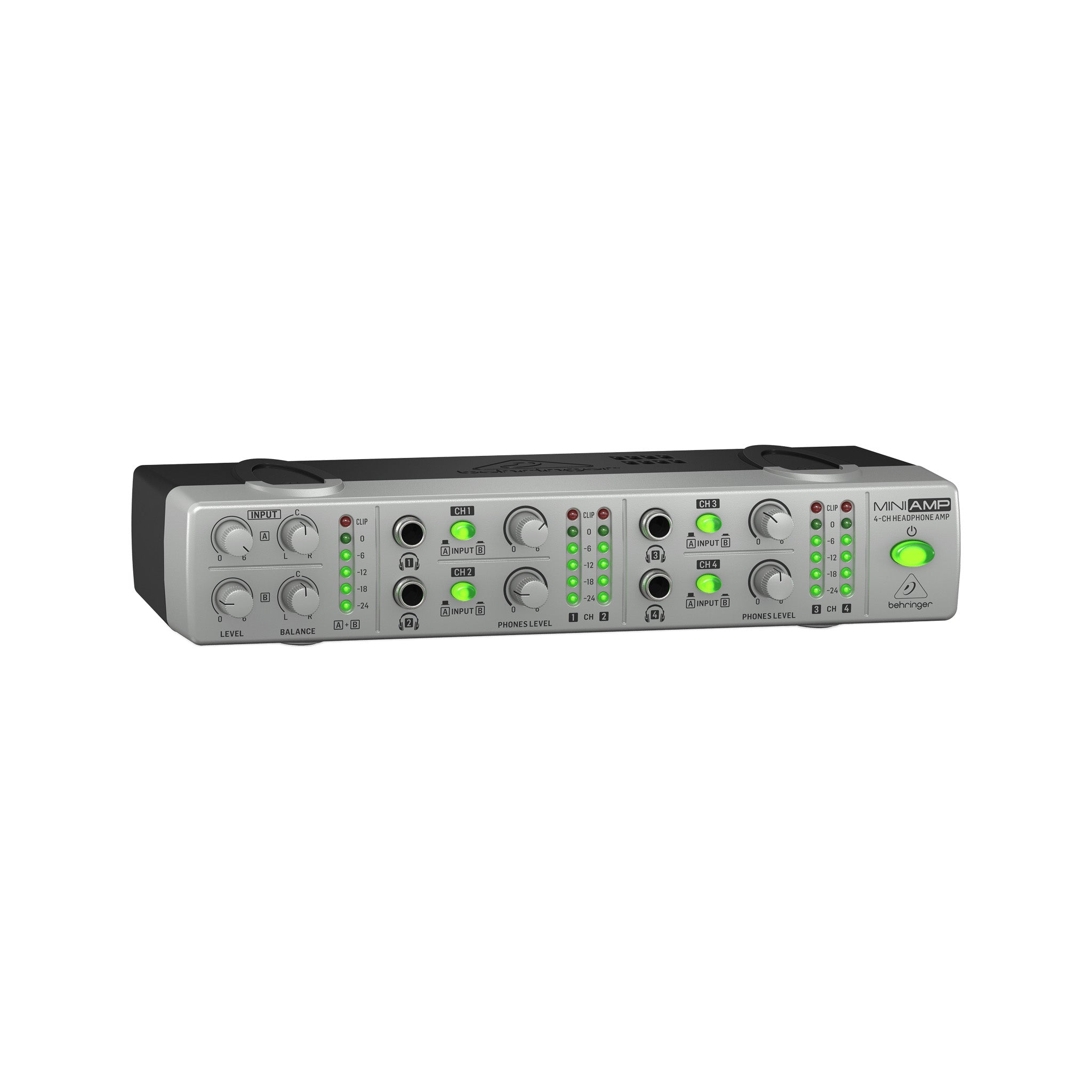 Behringer AMP800 Compact 4-Channel Stereo Headphone Amplifier for Studio and Stage