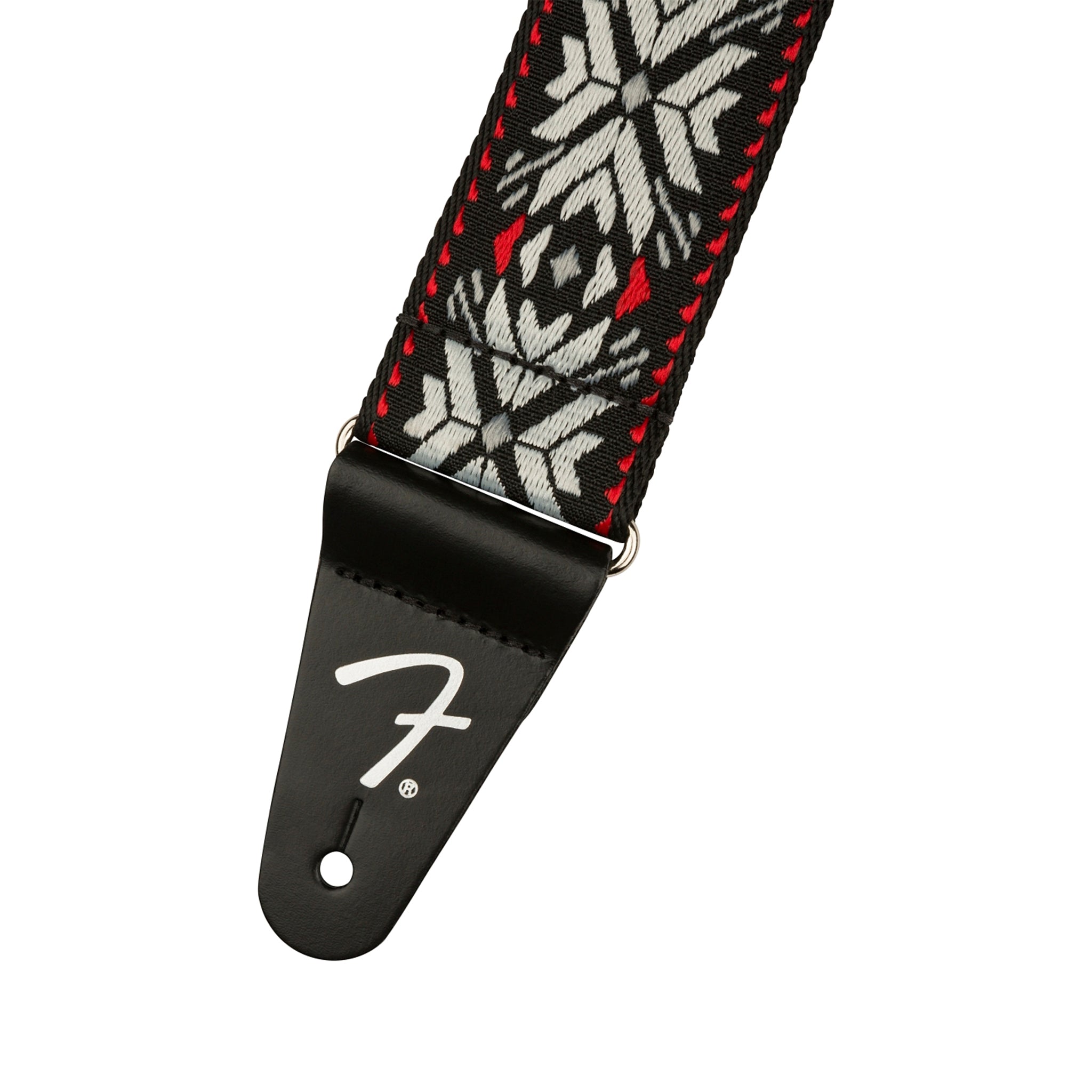 Fender Red Snowflake Pasadena Woven Adjustable Guitar Strap