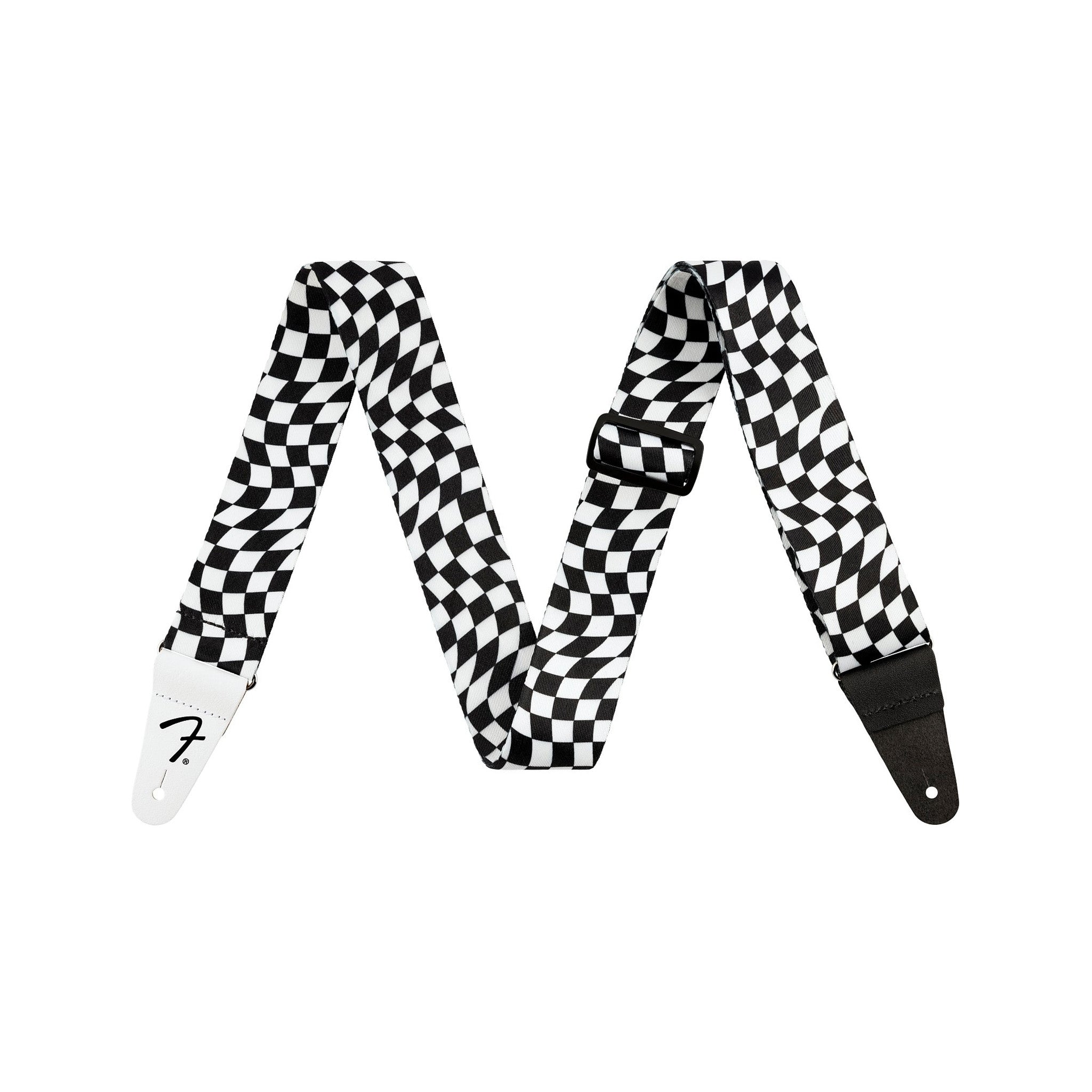 Fender High - Quality Polyester Guitar Strap with Striking Wavy Checkerboard Pattern
