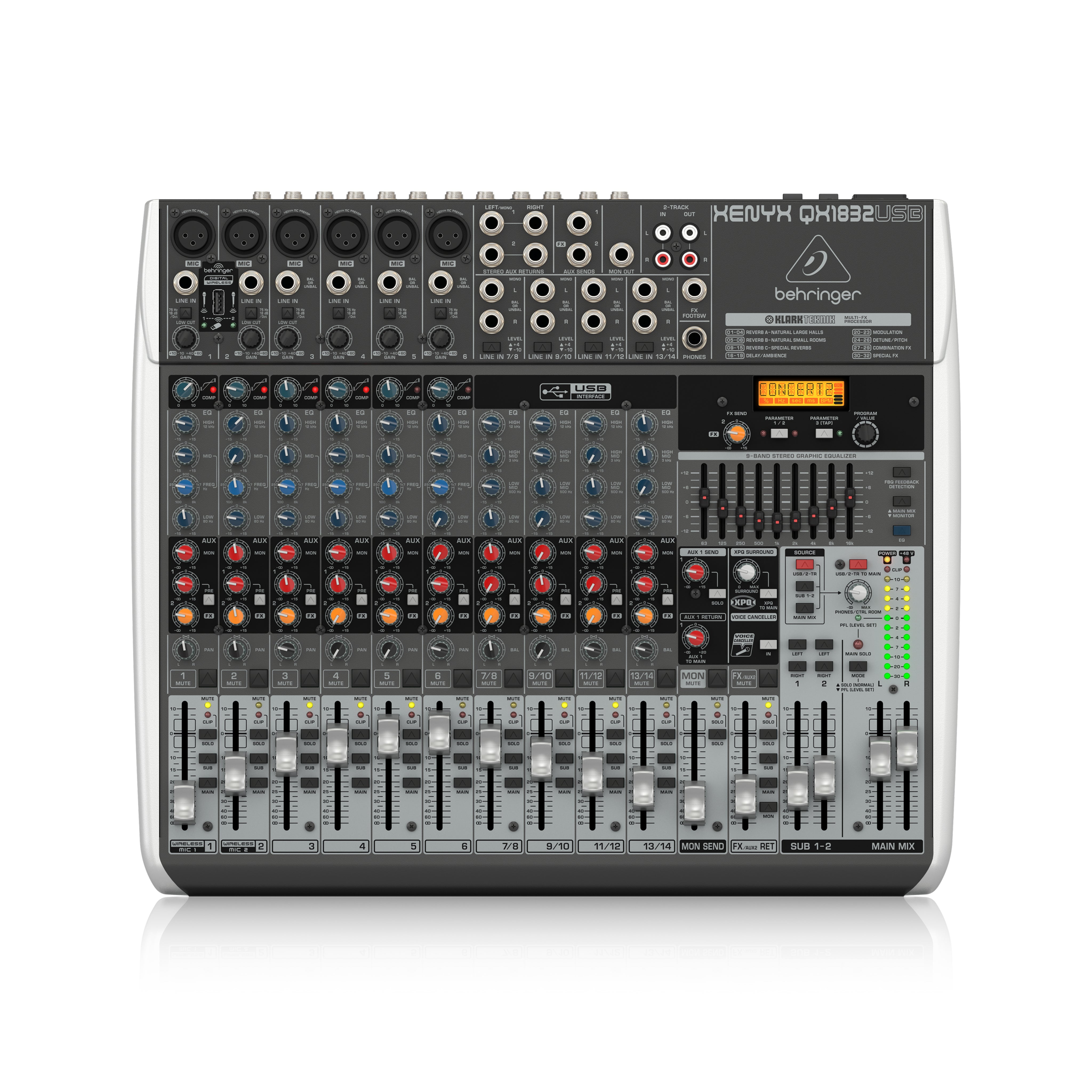 Behringer Xenyx QX1832USB Professional Audio Mixer with USB Connectivity and Advanced Effects